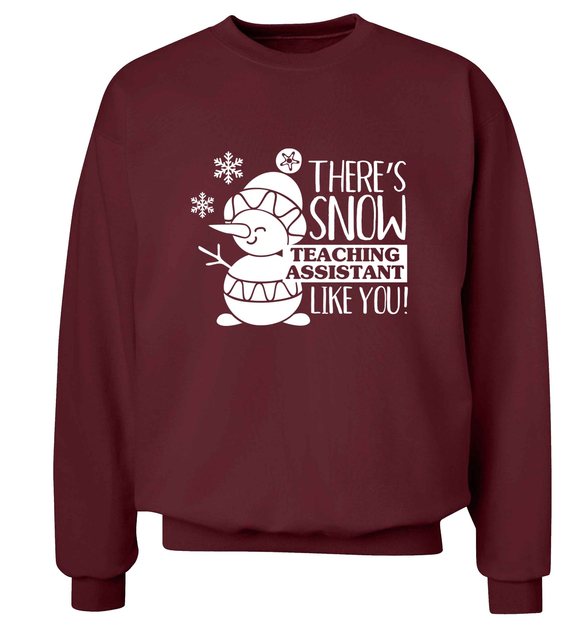 There's snow teaching assistant like you adult's unisex maroon sweater 2XL