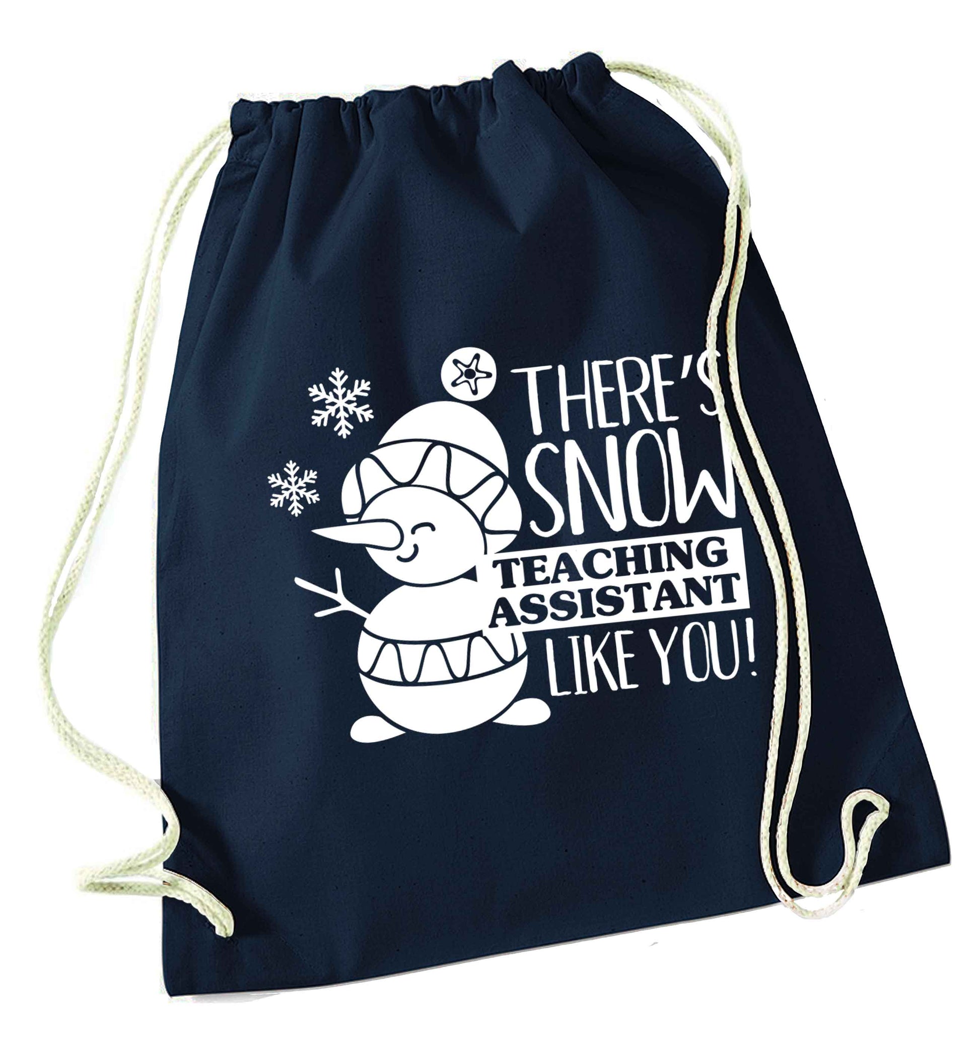 There's snow teaching assistant like you navy drawstring bag