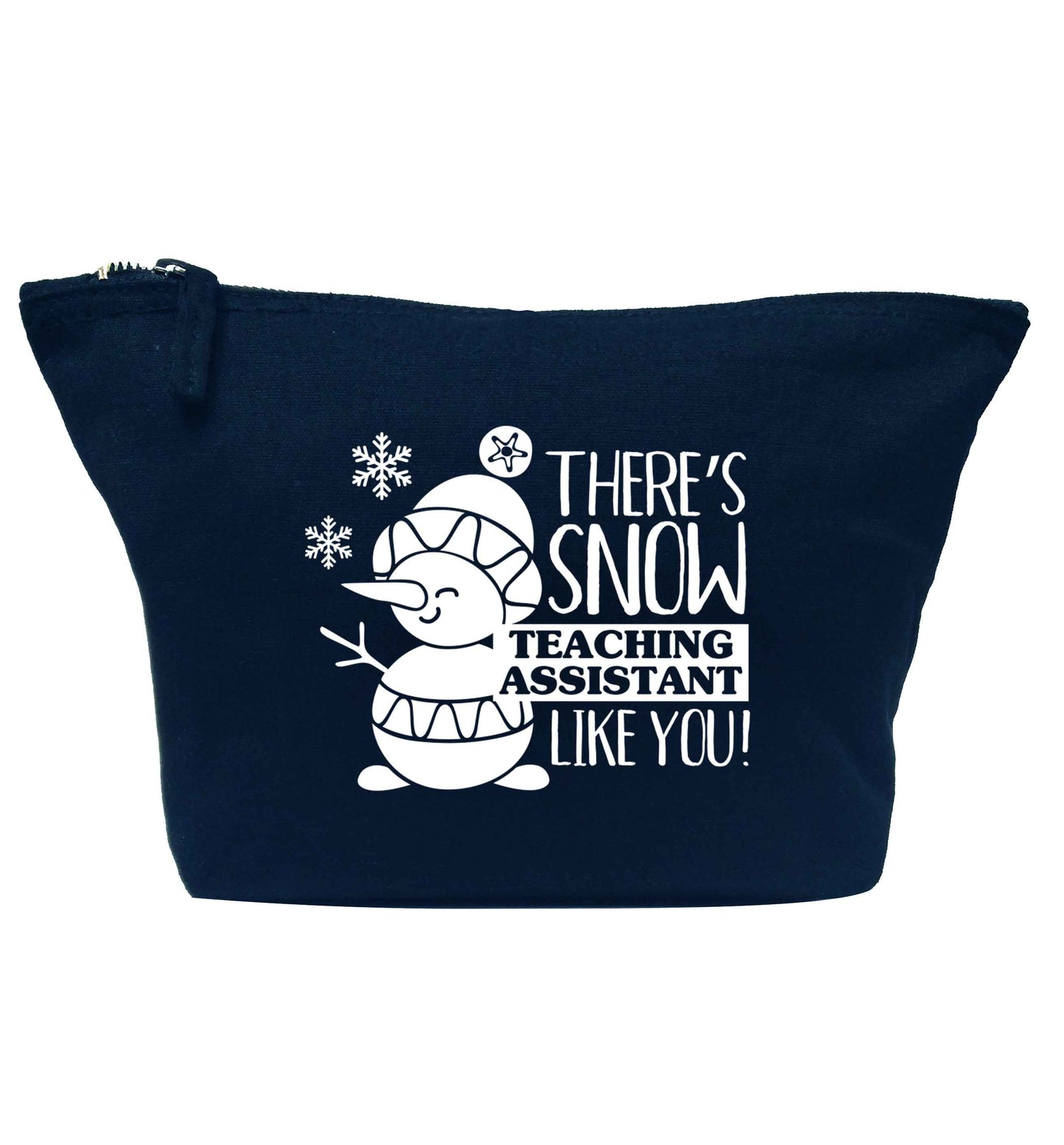 There's snow teaching assistant like you navy makeup bag