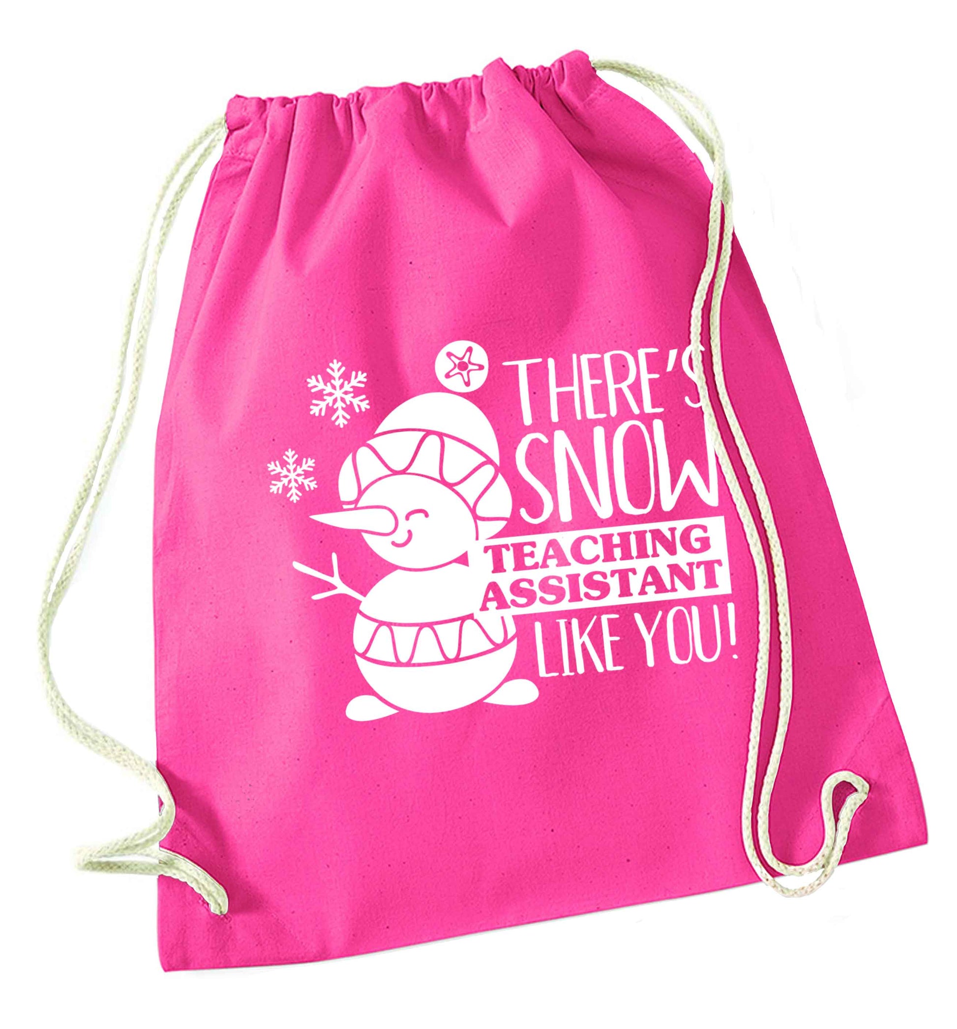 There's snow teaching assistant like you pink drawstring bag