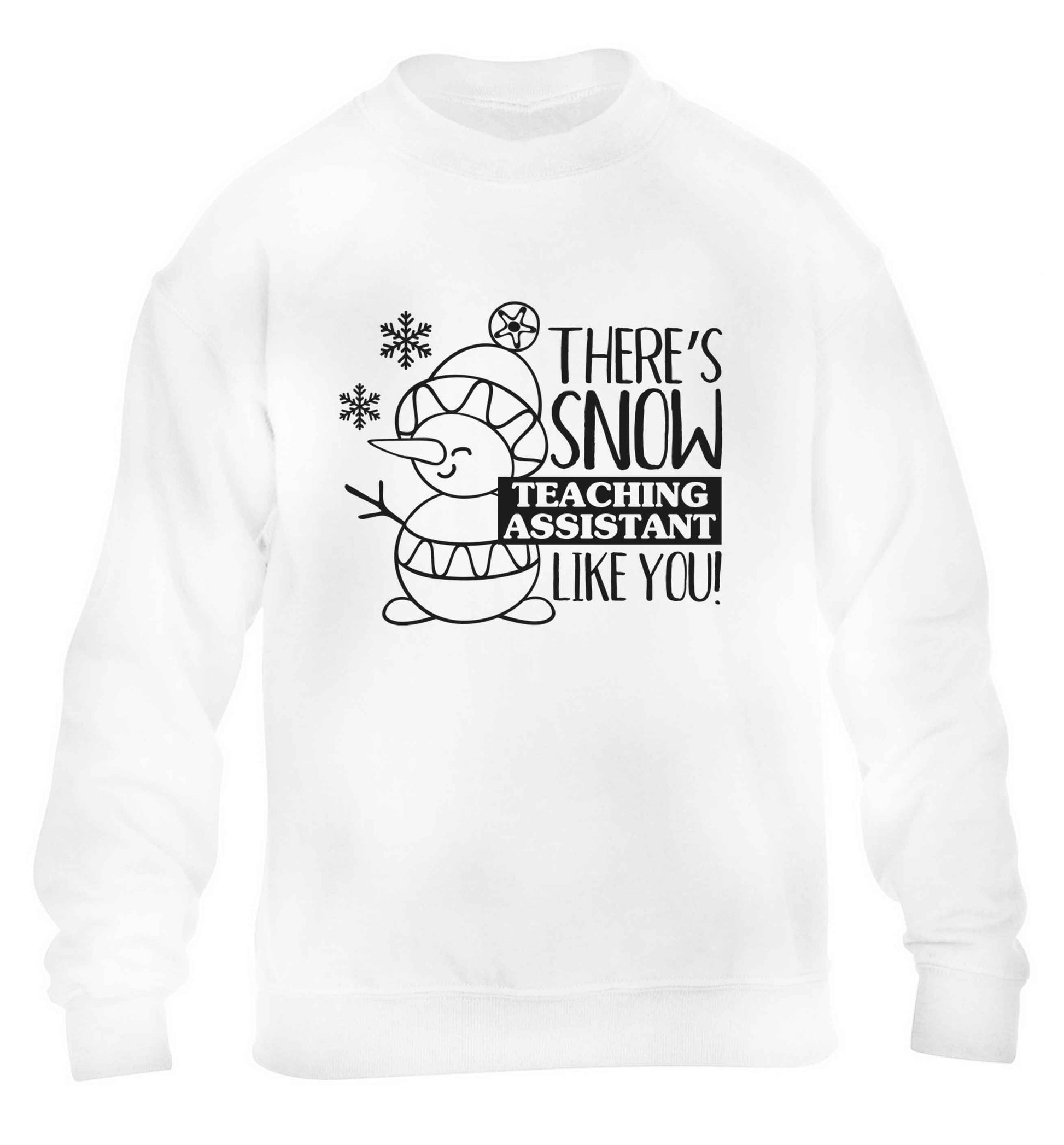 There's snow teaching assistant like you children's white sweater 12-13 Years
