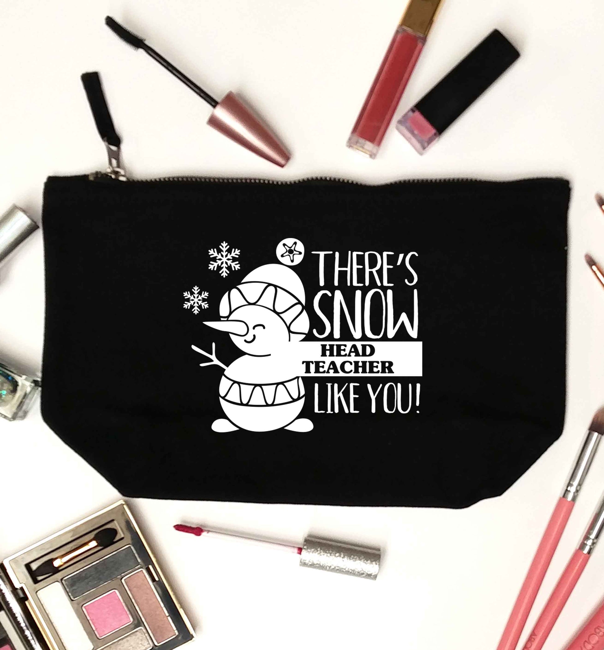 There's snow head teacher like you black makeup bag