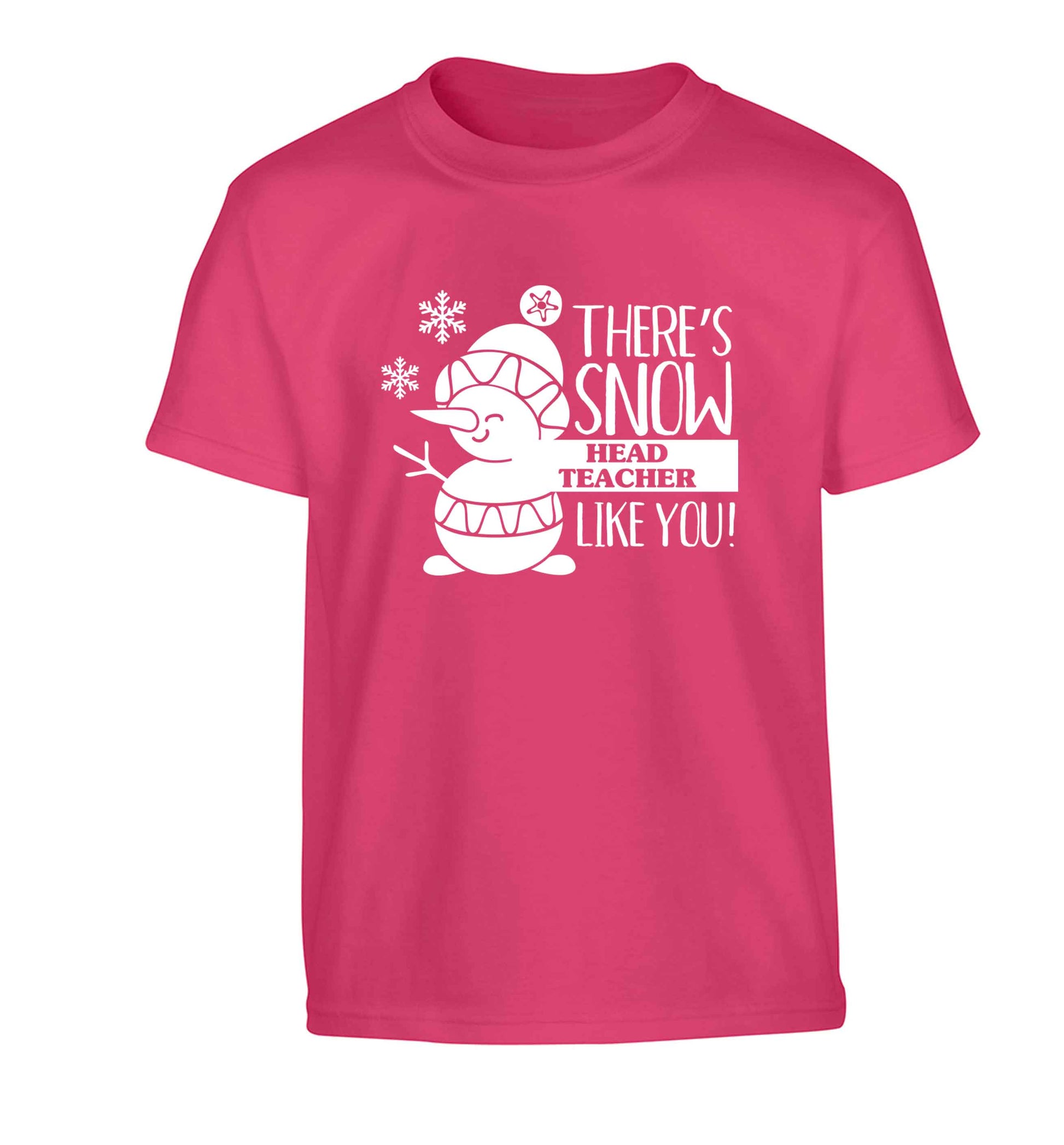 There's snow head teacher like you Children's pink Tshirt 12-13 Years
