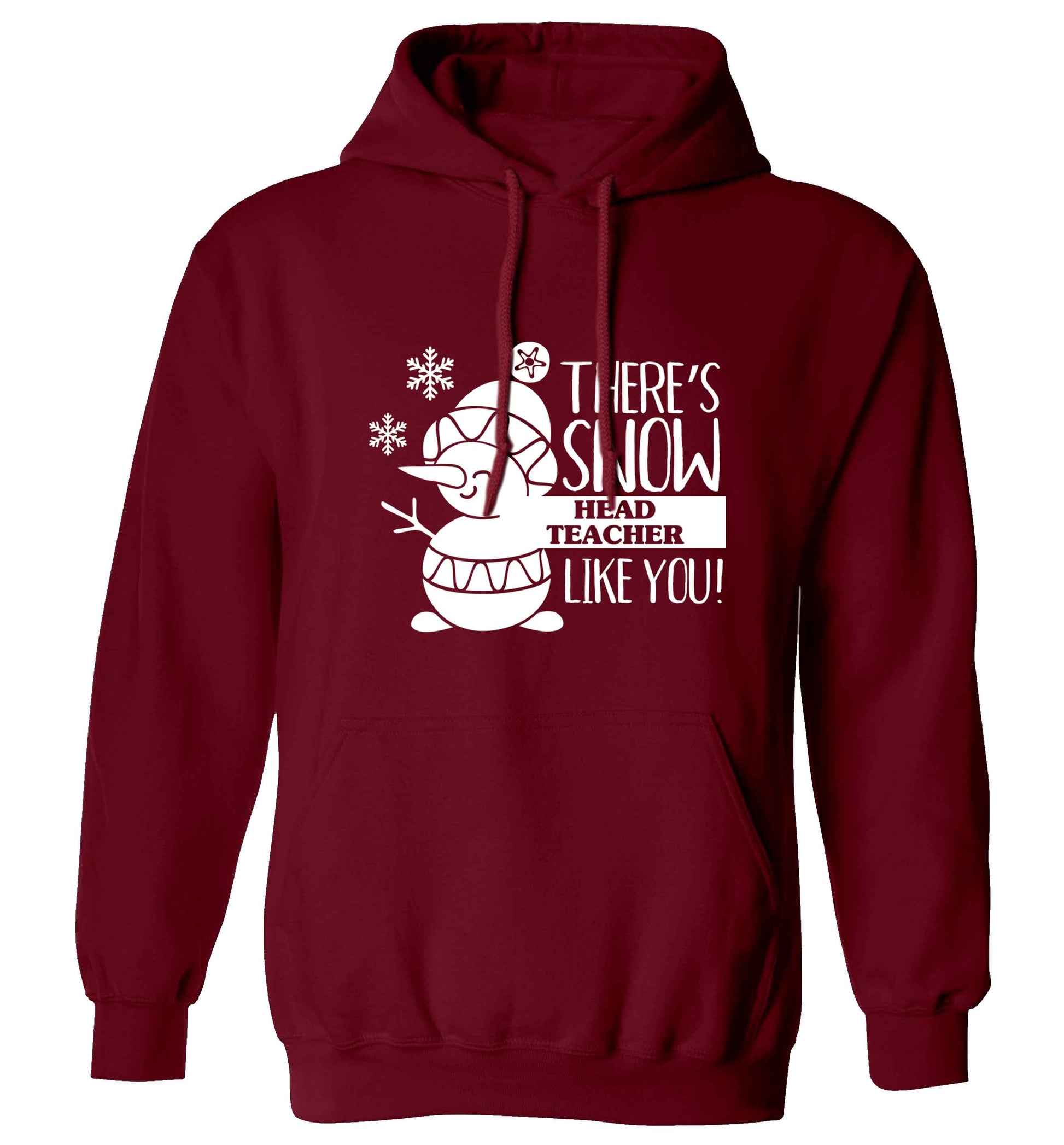 There's snow head teacher like you adults unisex maroon hoodie 2XL