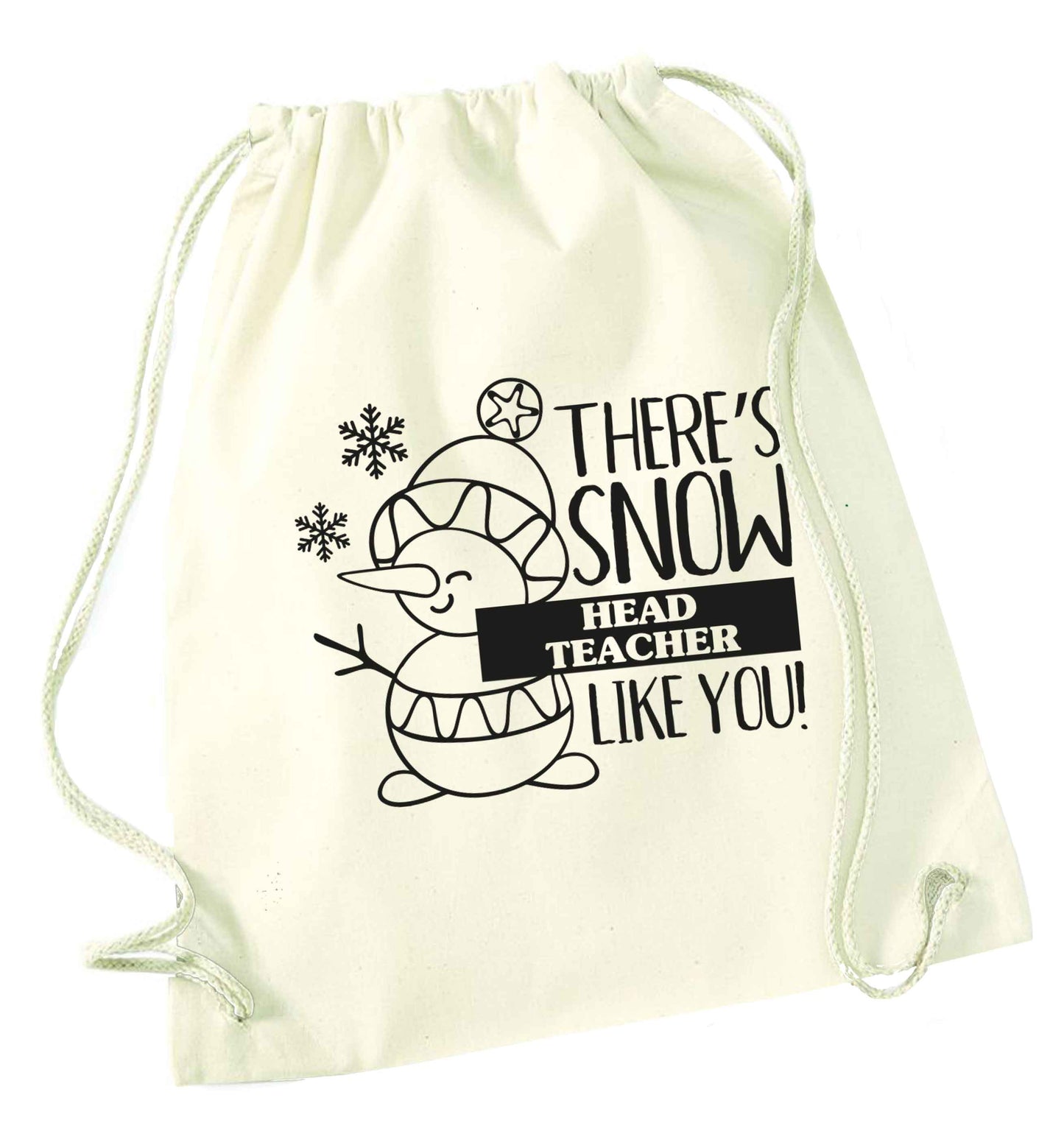 There's snow head teacher like you natural drawstring bag