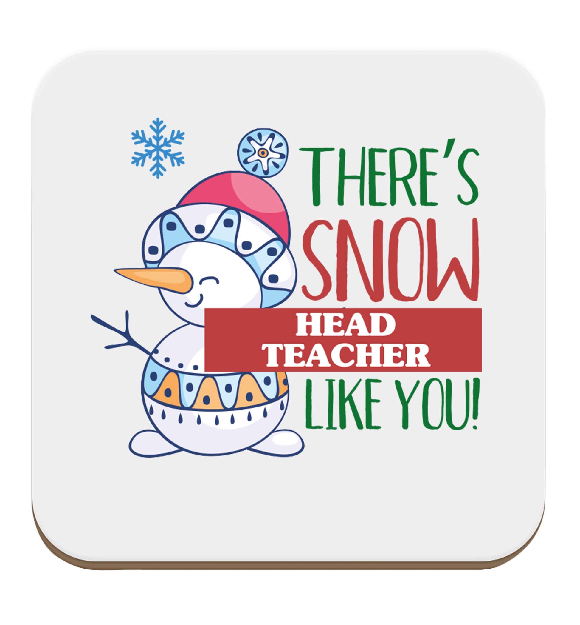 There's snow head teacher like you set of four coasters