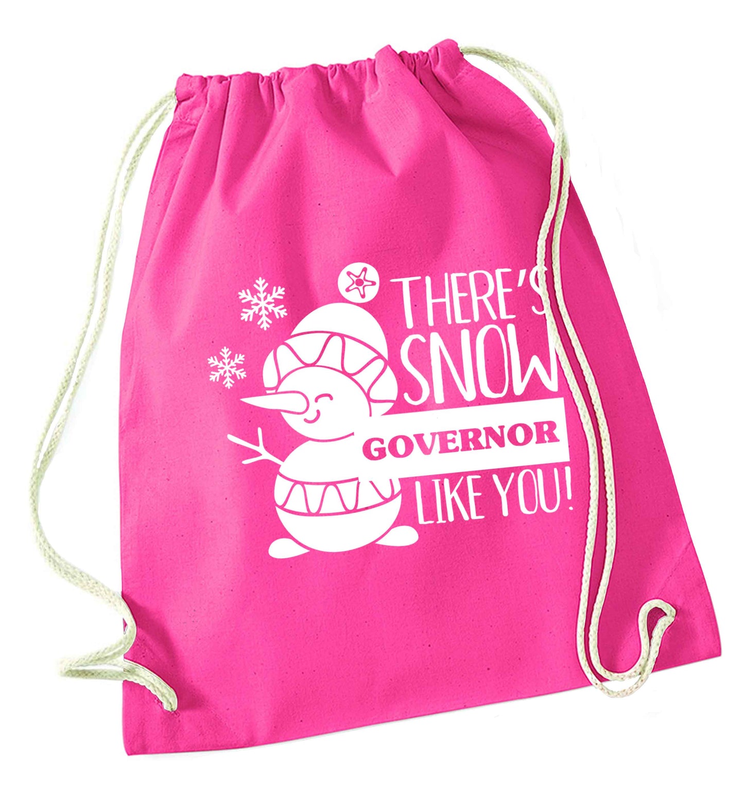 There's snow governor like you pink drawstring bag