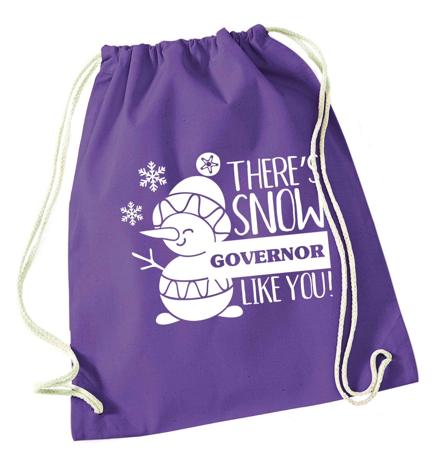 There's snow governor like you purple drawstring bag