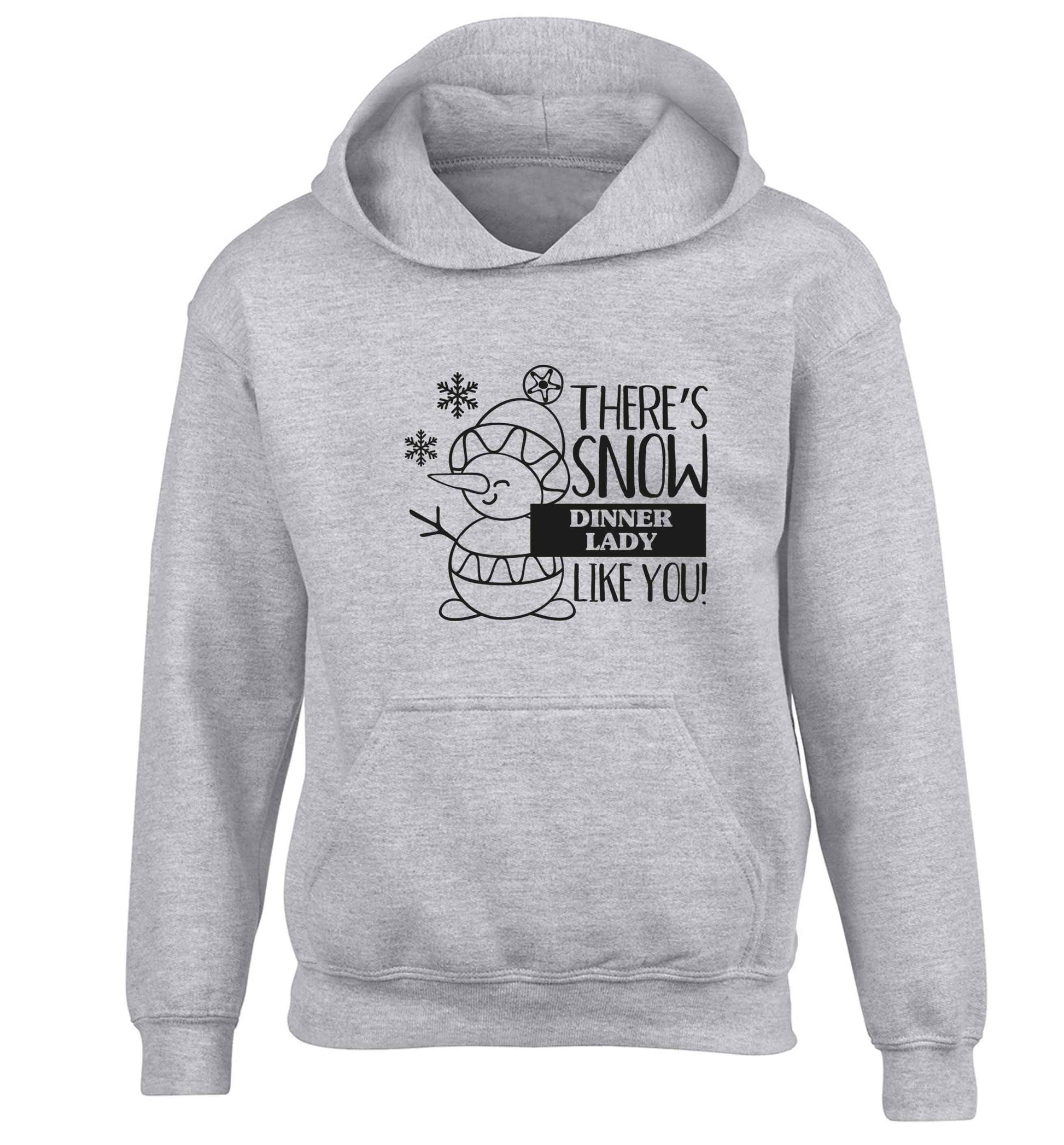 There's snow dinner lady like you children's grey hoodie 12-13 Years