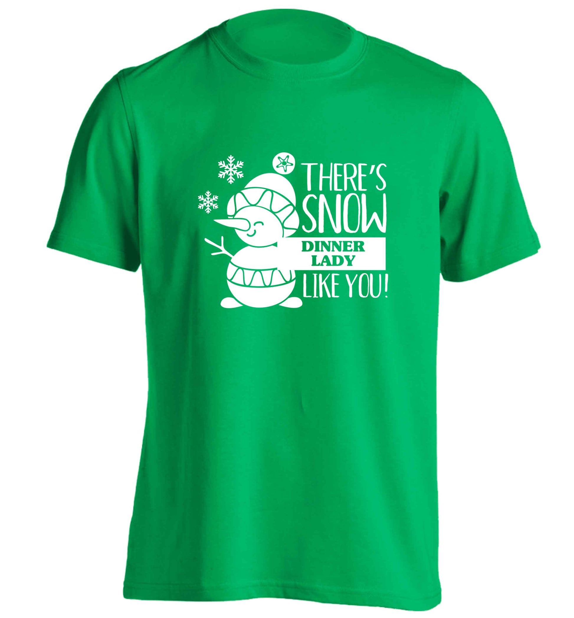 There's snow dinner lady like you adults unisex green Tshirt 2XL