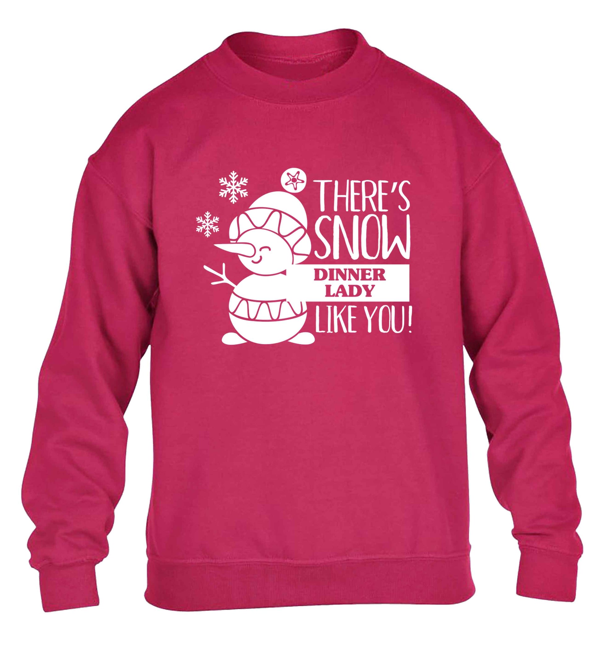 There's snow dinner lady like you children's pink sweater 12-13 Years