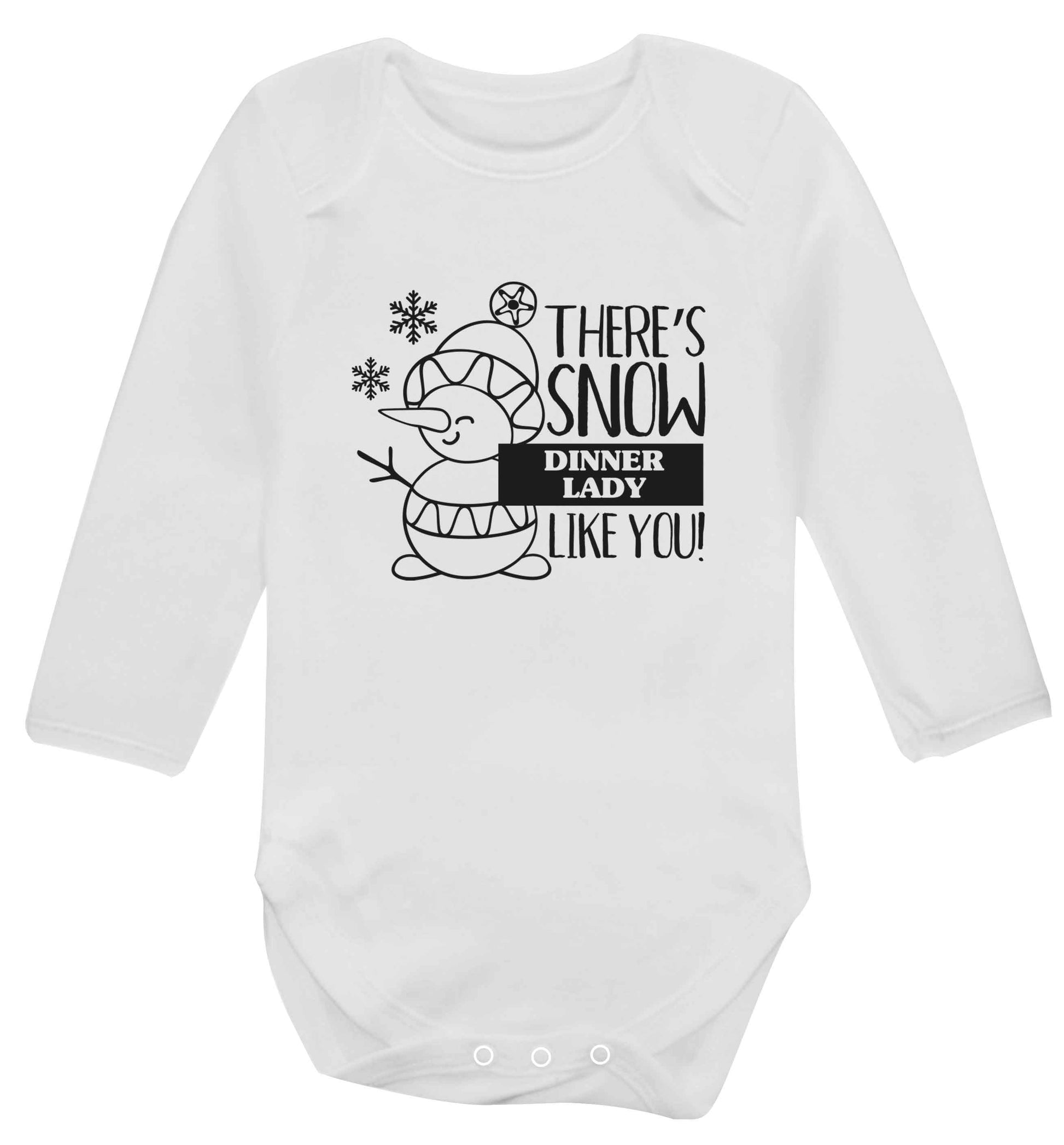 There's snow dinner lady like you baby vest long sleeved white 6-12 months