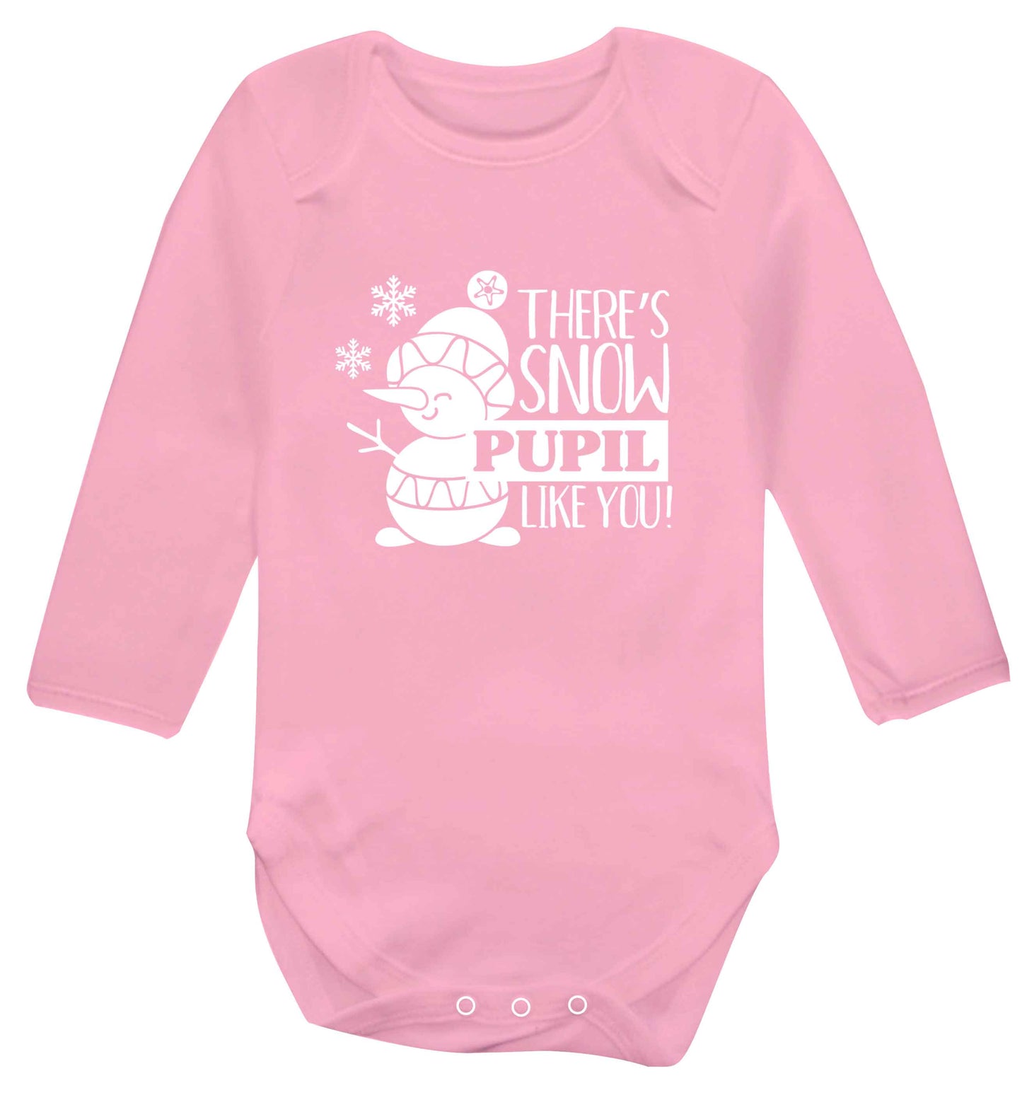 There's snow pupil like you baby vest long sleeved pale pink 6-12 months