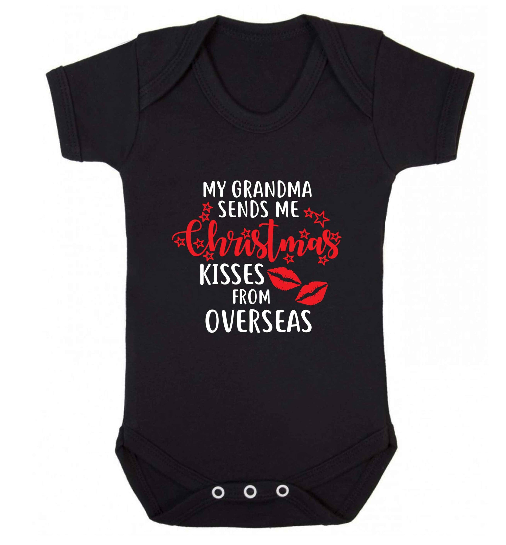 Grandma Christmas Kisses Overseas baby vest black 18-24 months