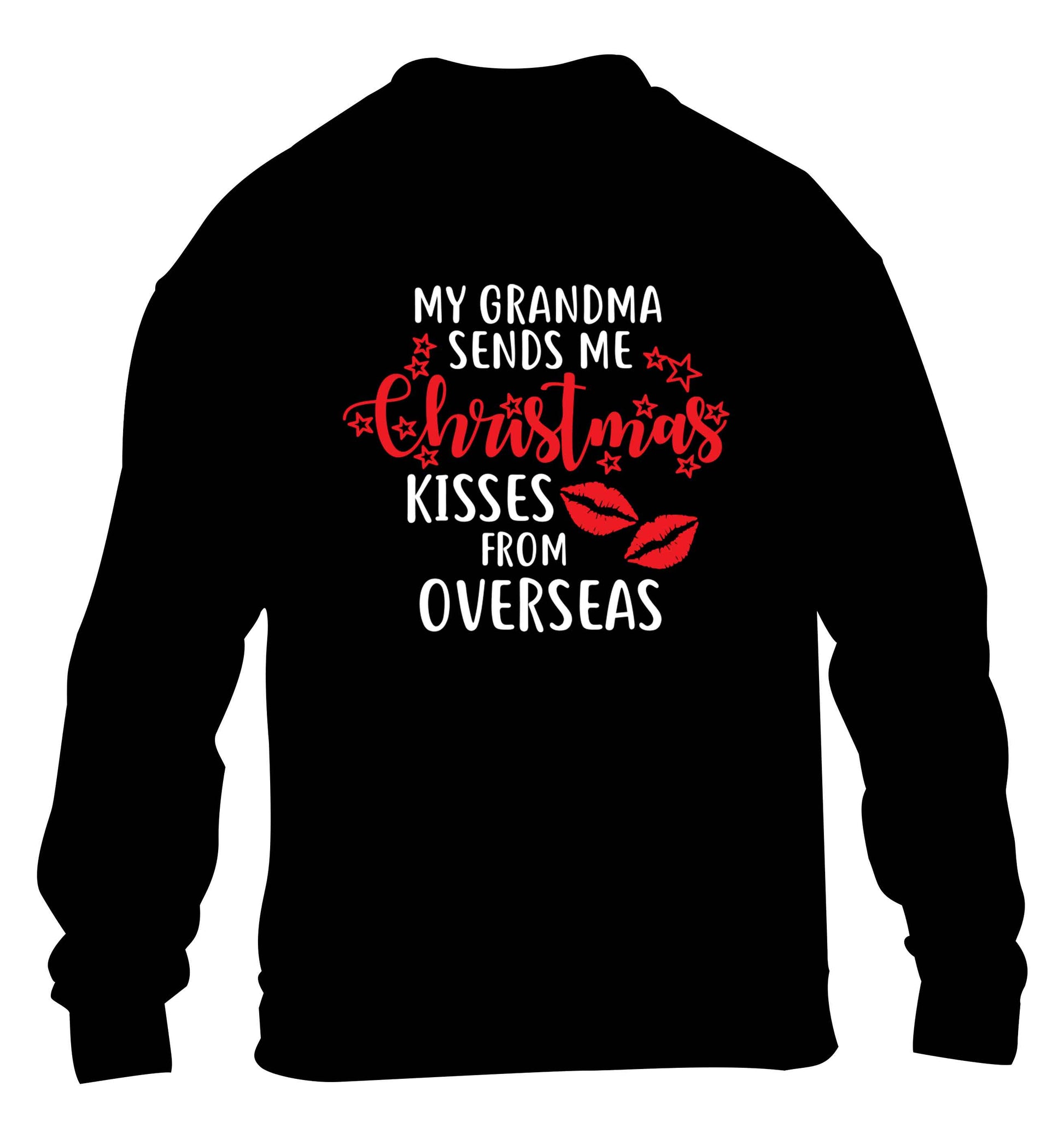 Grandma Christmas Kisses Overseas children's black sweater 12-13 Years