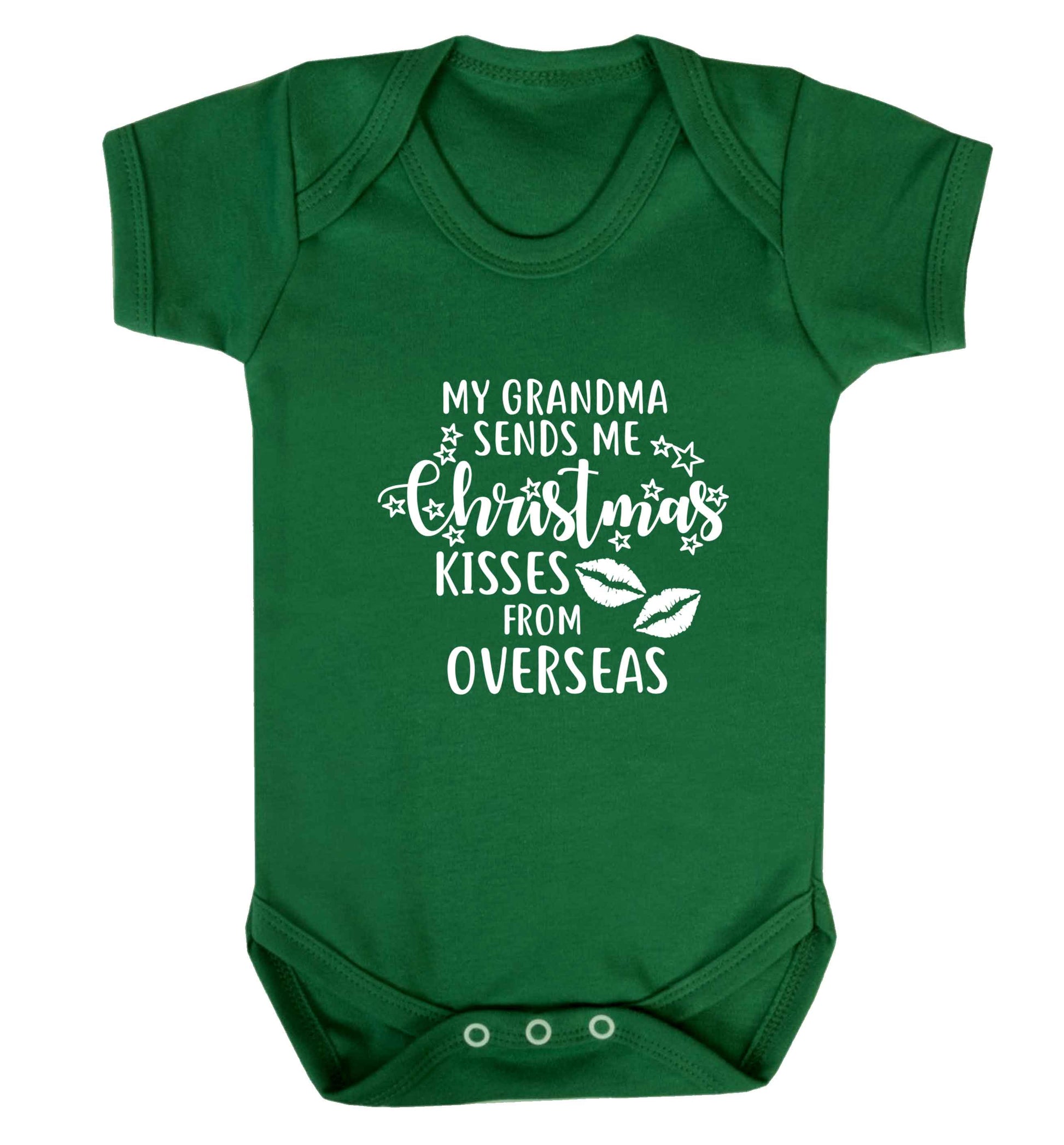 Grandma Christmas Kisses Overseas baby vest green 18-24 months