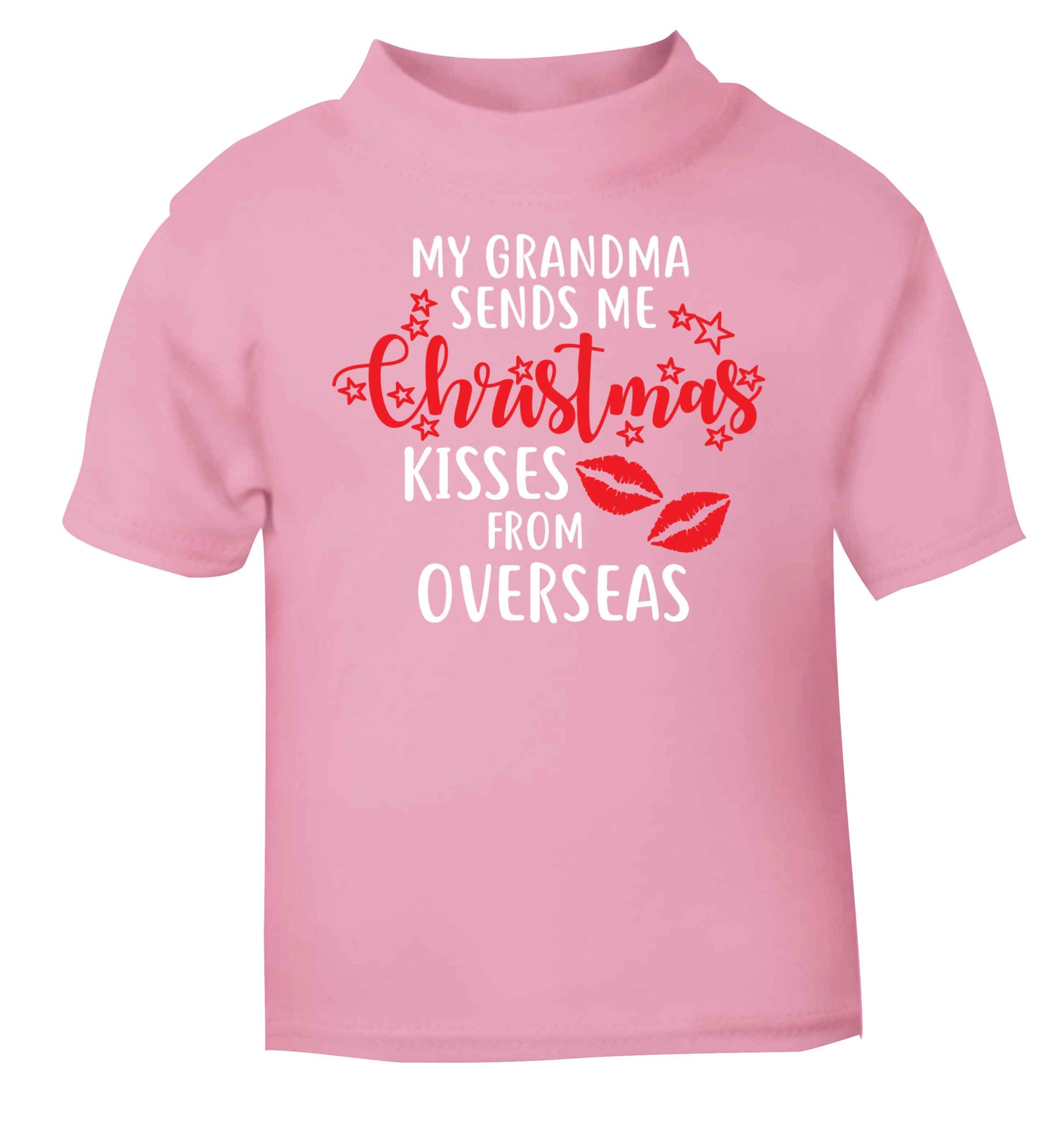 Grandma Christmas Kisses Overseas light pink baby toddler Tshirt 2 Years