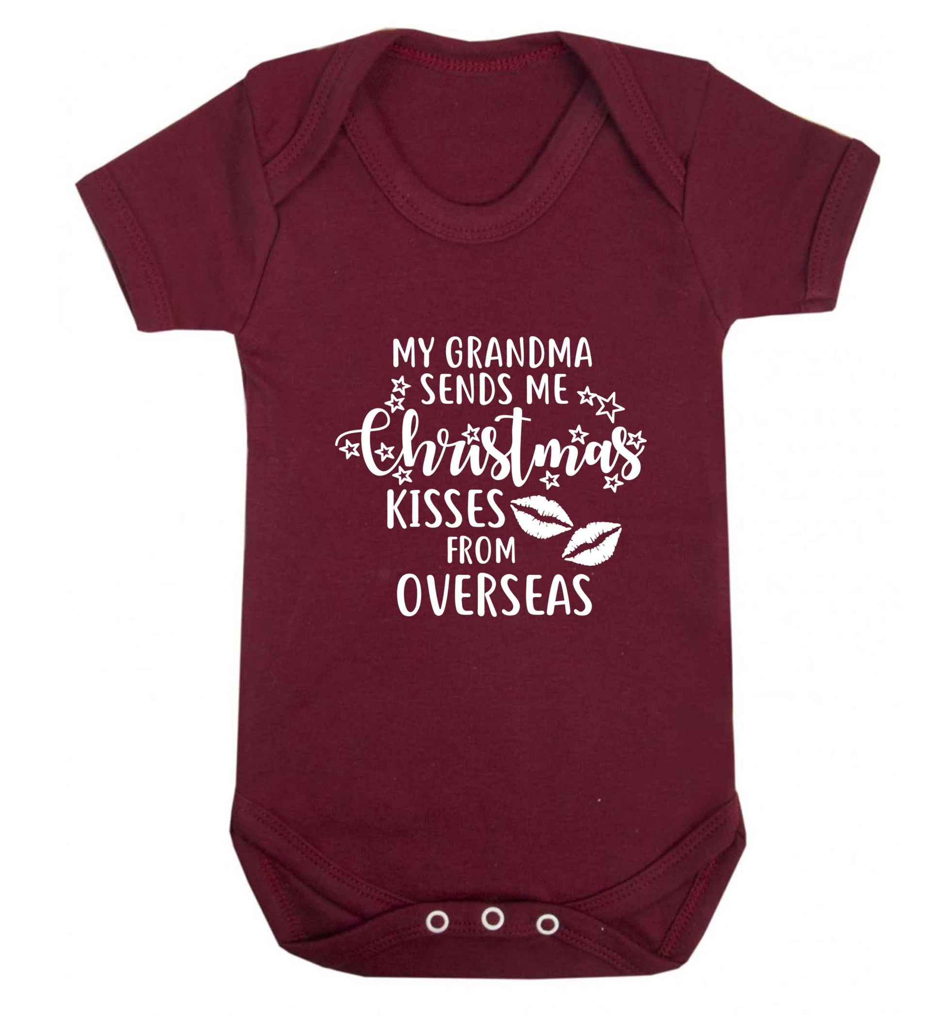 Grandma Christmas Kisses Overseas baby vest maroon 18-24 months