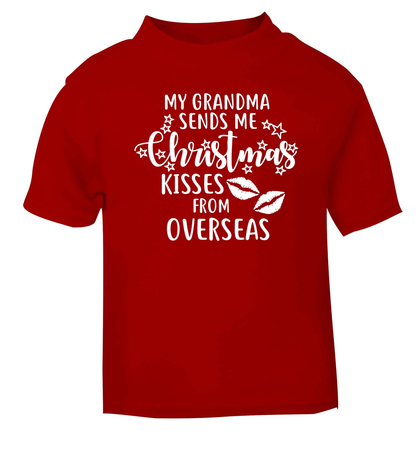 Grandma Christmas Kisses Overseas red baby toddler Tshirt 2 Years