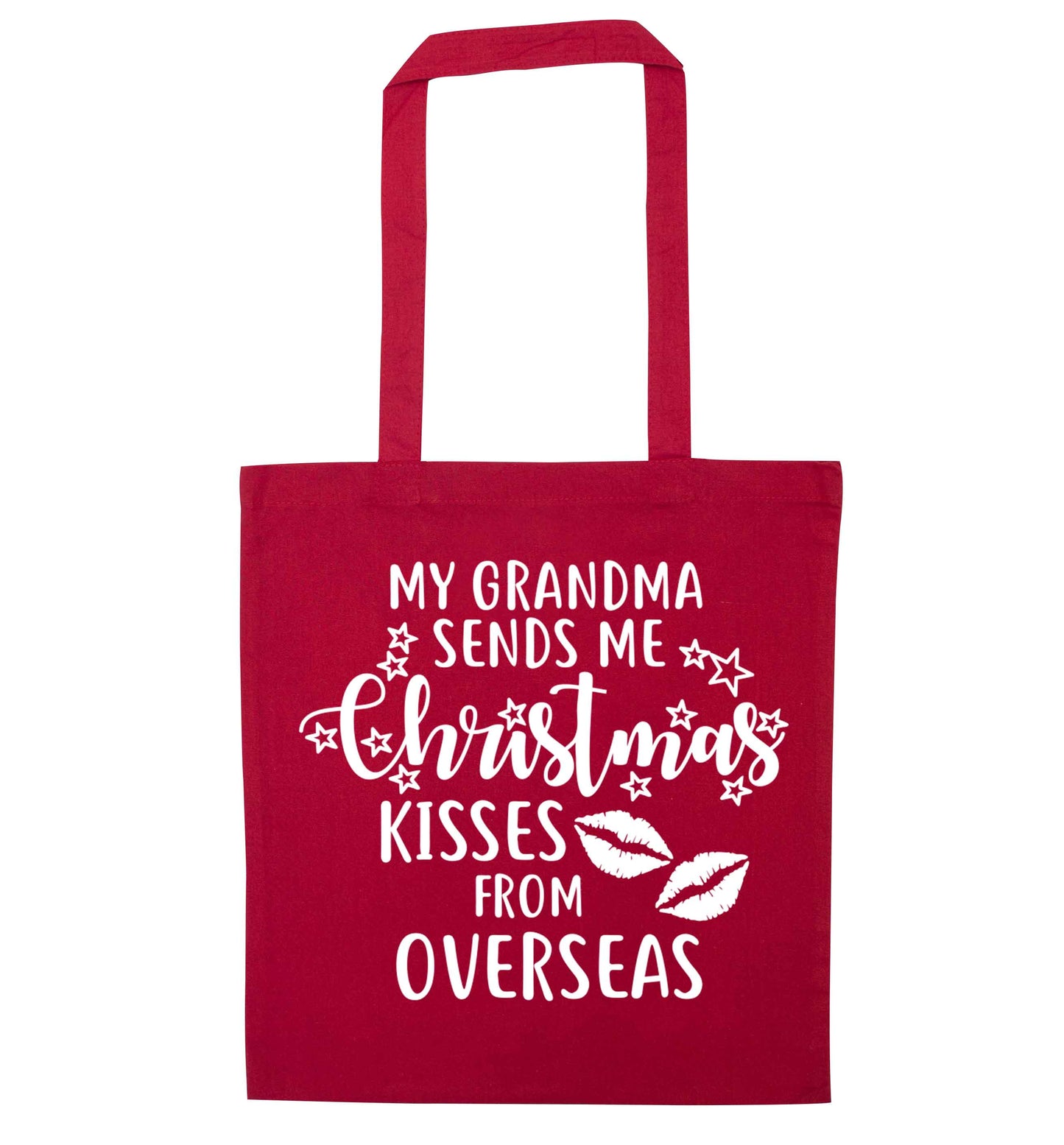 Grandma Christmas Kisses Overseas red tote bag