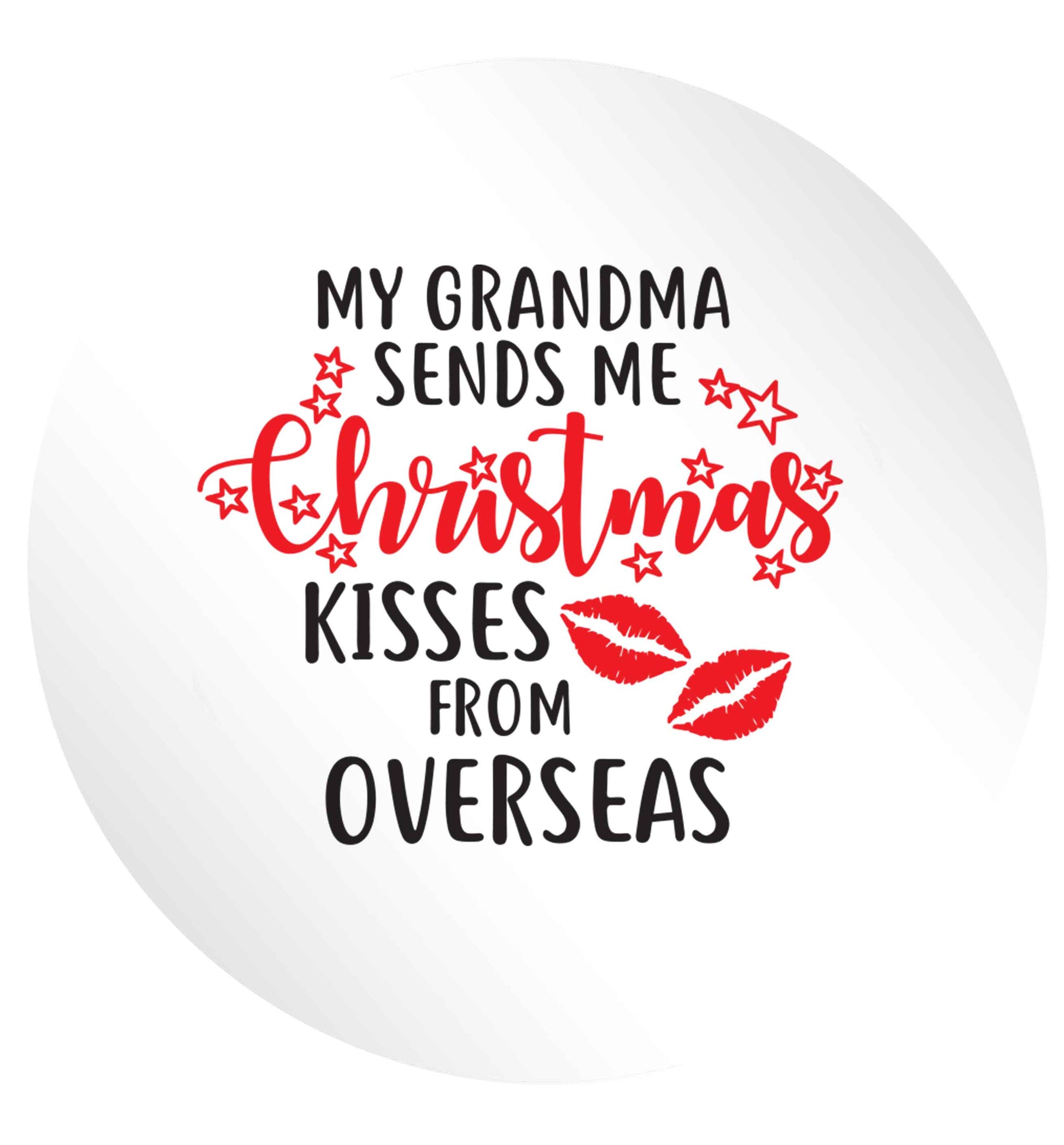 Grandma Christmas Kisses Overseas 24 @ 45mm matt circle stickers