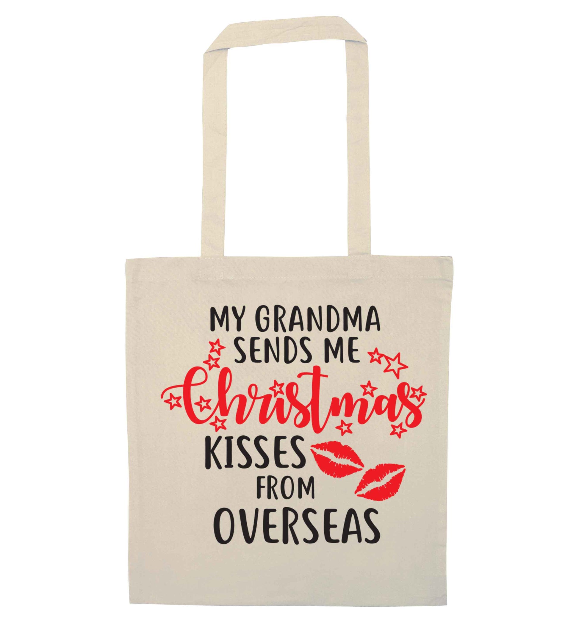 Grandma Christmas Kisses Overseas natural tote bag