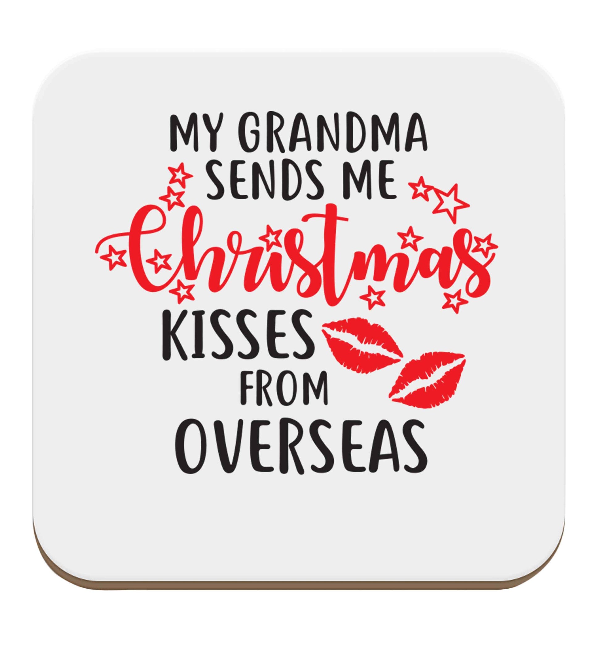 Grandma Christmas Kisses Overseas set of four coasters