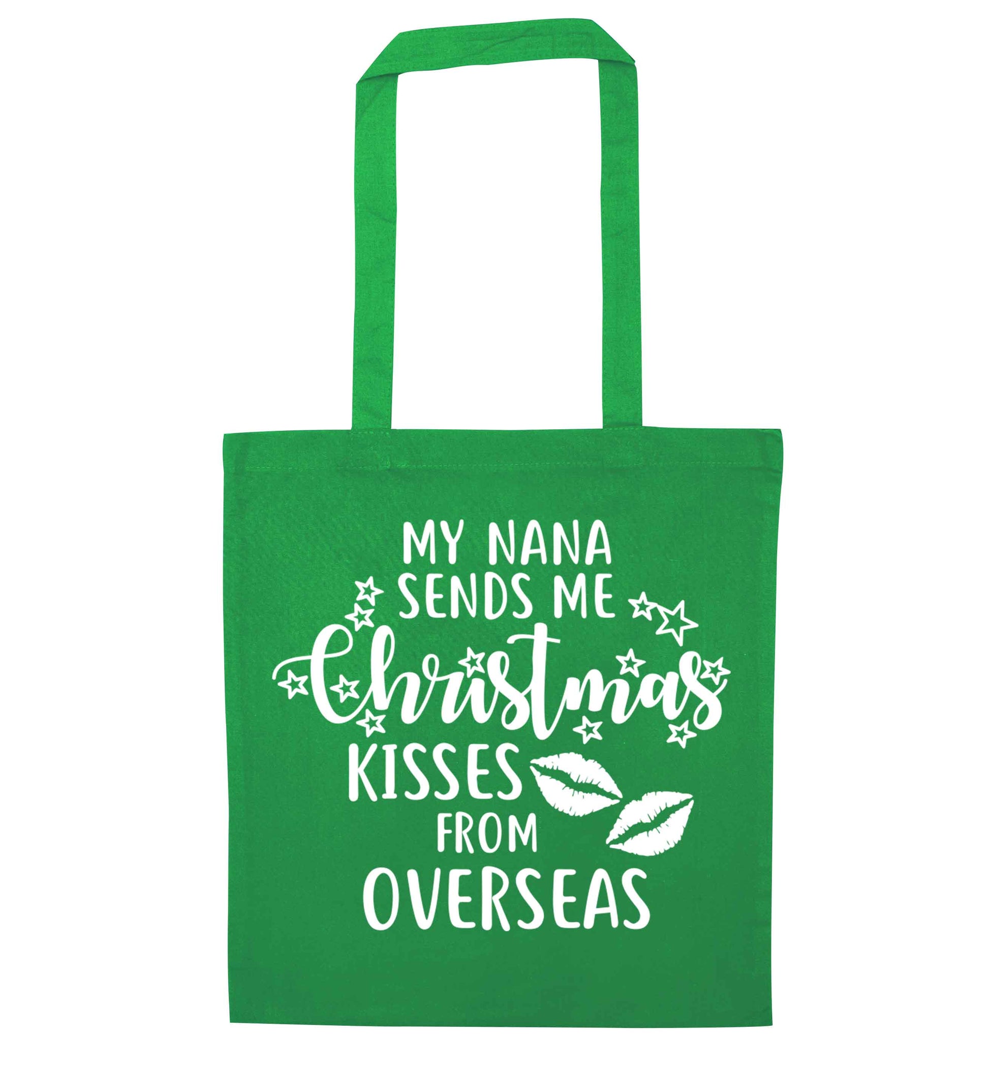 Grandma Christmas Kisses Overseas green tote bag