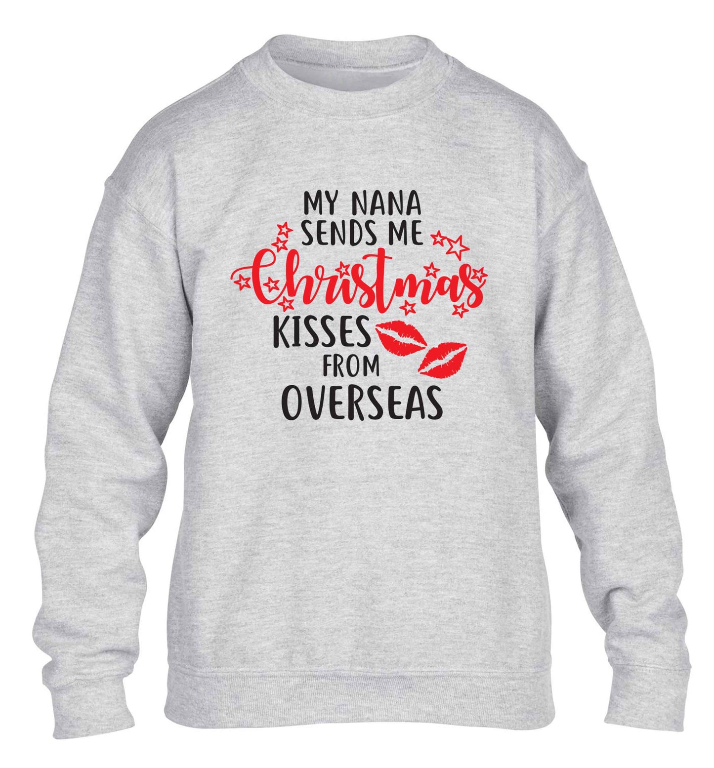 Grandma Christmas Kisses Overseas children's grey sweater 12-13 Years