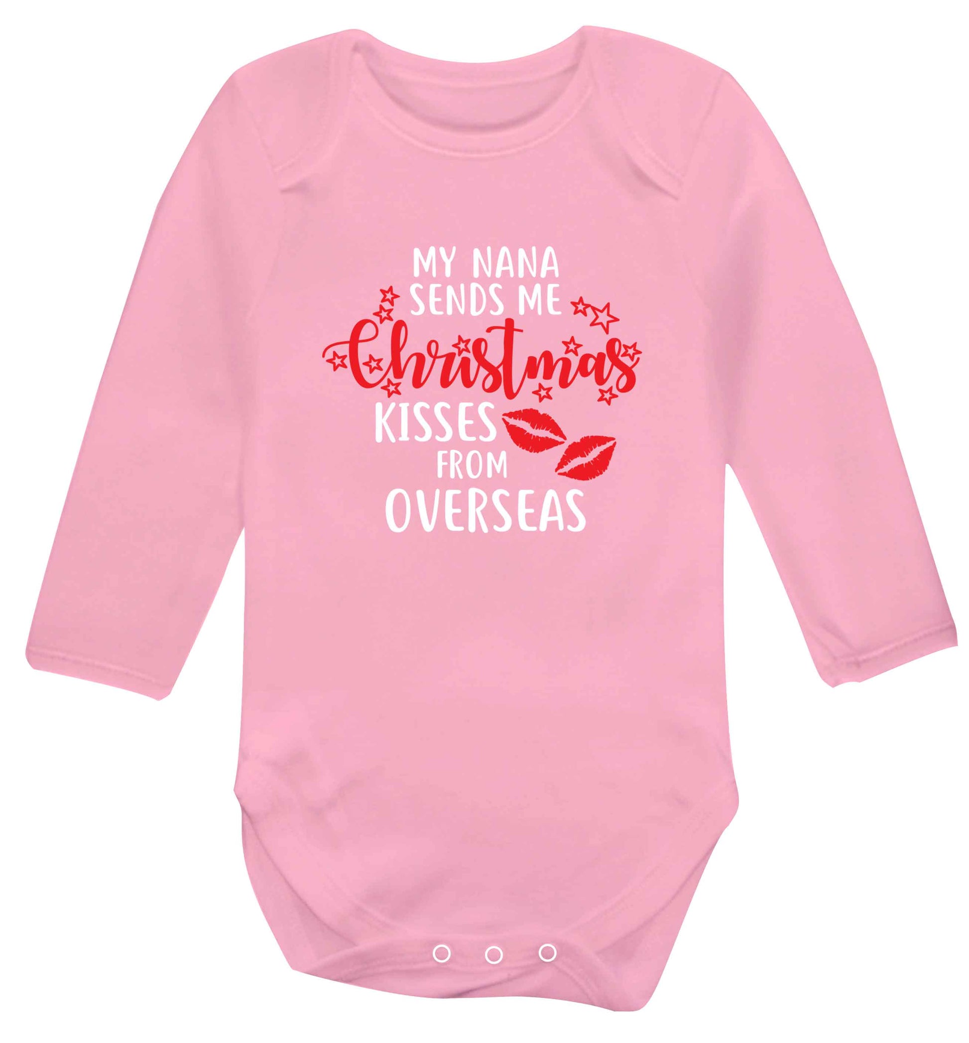 Grandma Christmas Kisses Overseas baby vest long sleeved pale pink 6-12 months