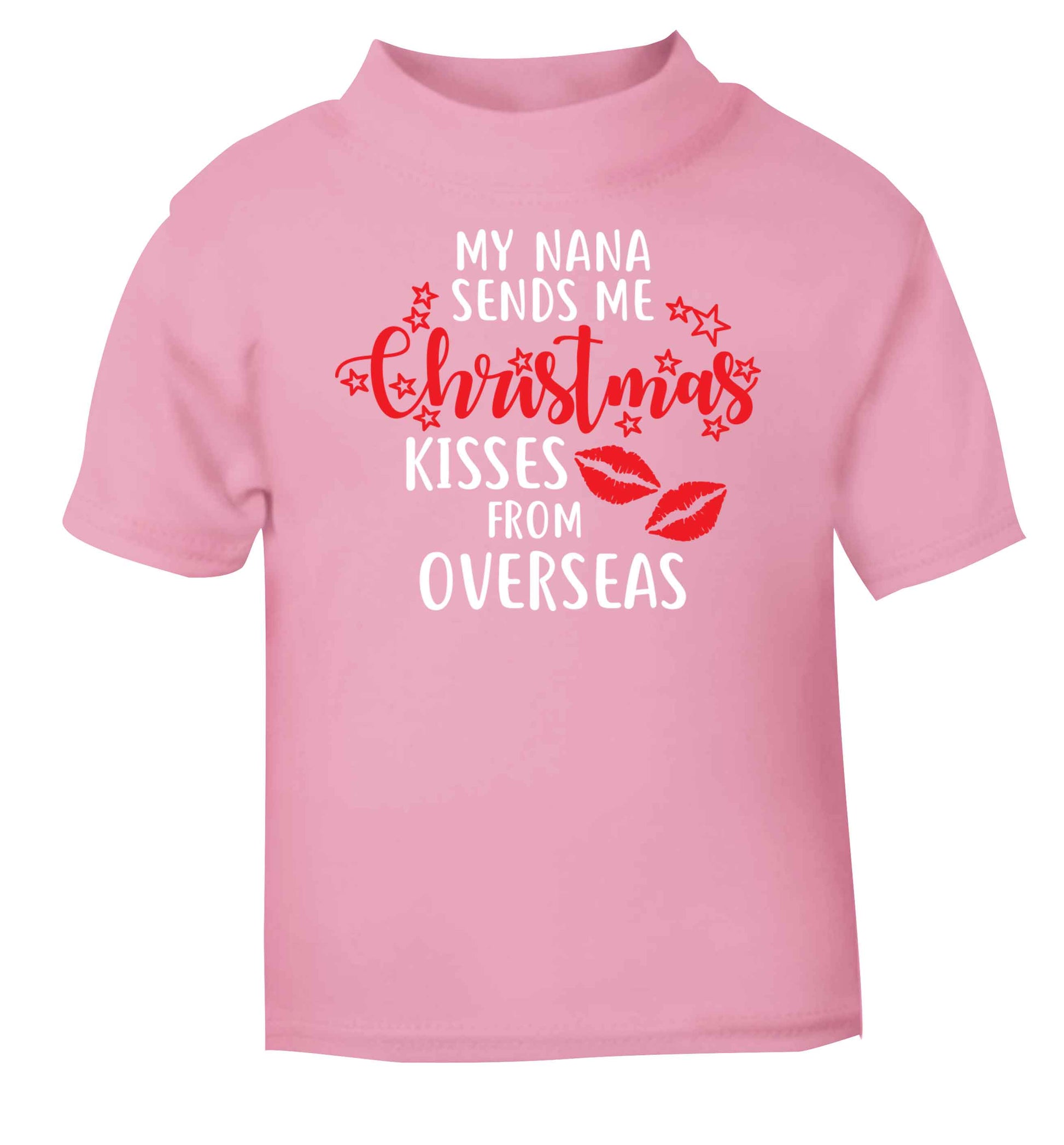 Grandma Christmas Kisses Overseas light pink baby toddler Tshirt 2 Years