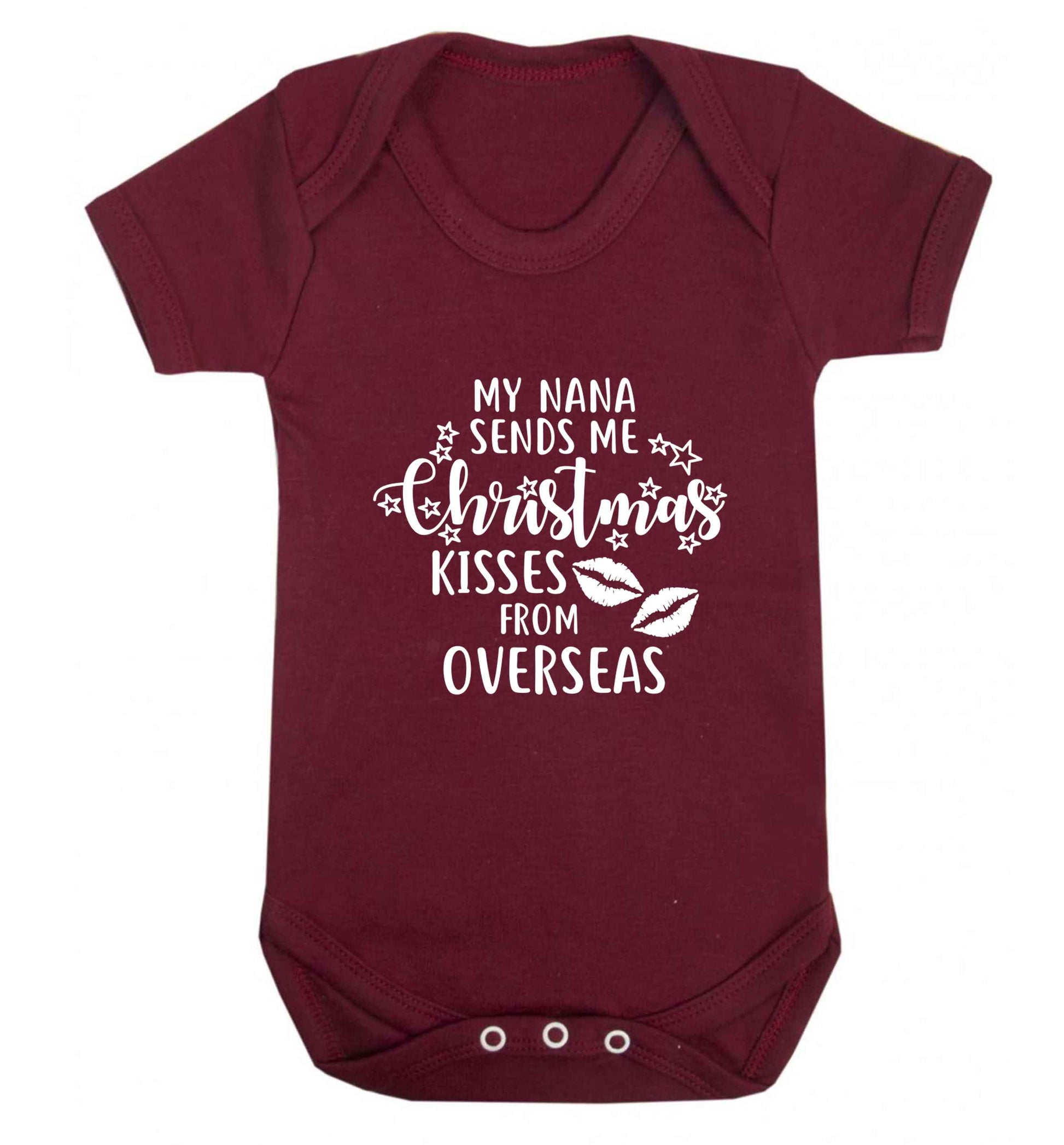Grandma Christmas Kisses Overseas baby vest maroon 18-24 months
