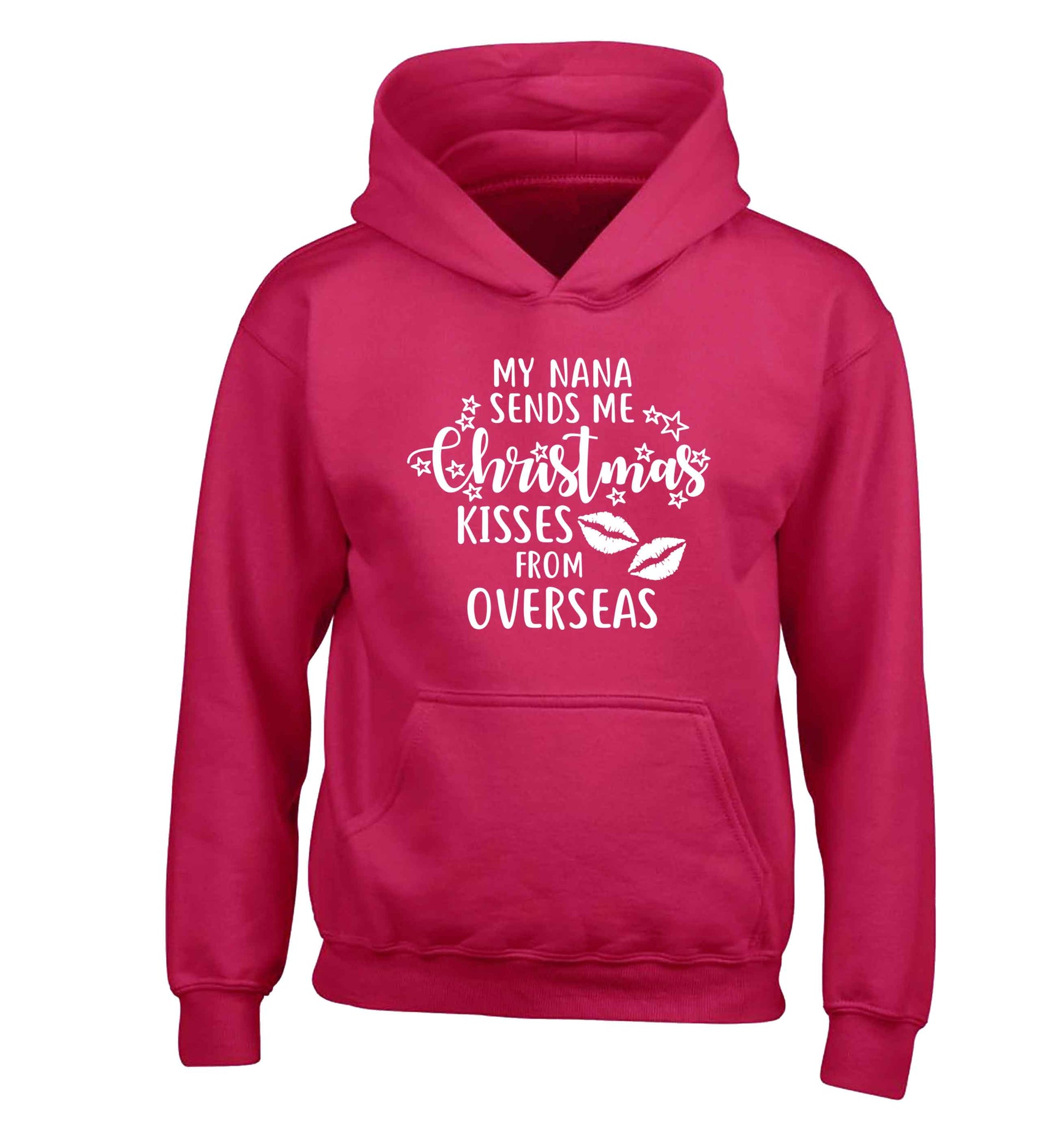Grandma Christmas Kisses Overseas children's pink hoodie 12-13 Years