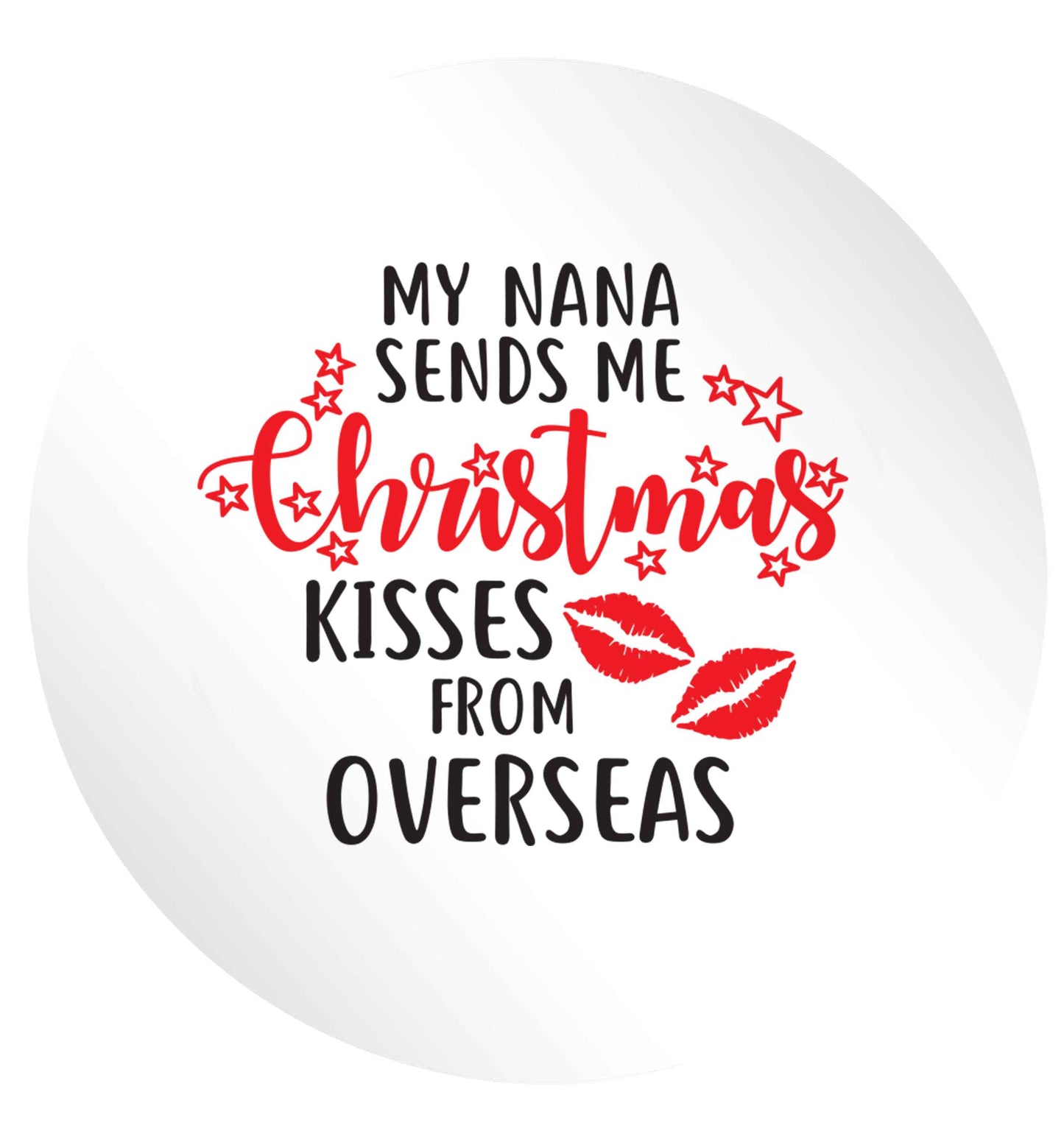 Grandma Christmas Kisses Overseas 24 @ 45mm matt circle stickers