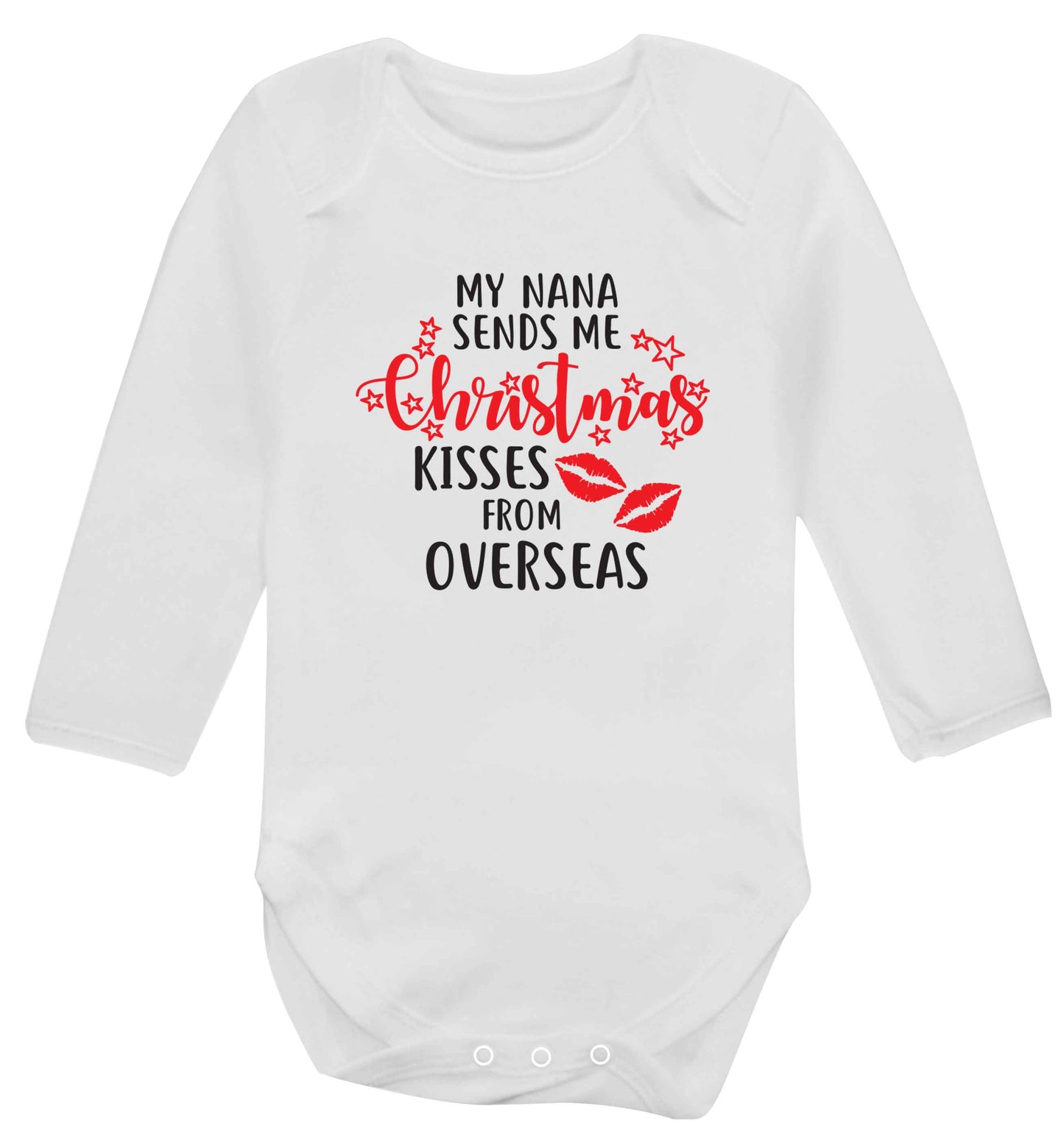 Grandma Christmas Kisses Overseas baby vest long sleeved white 6-12 months