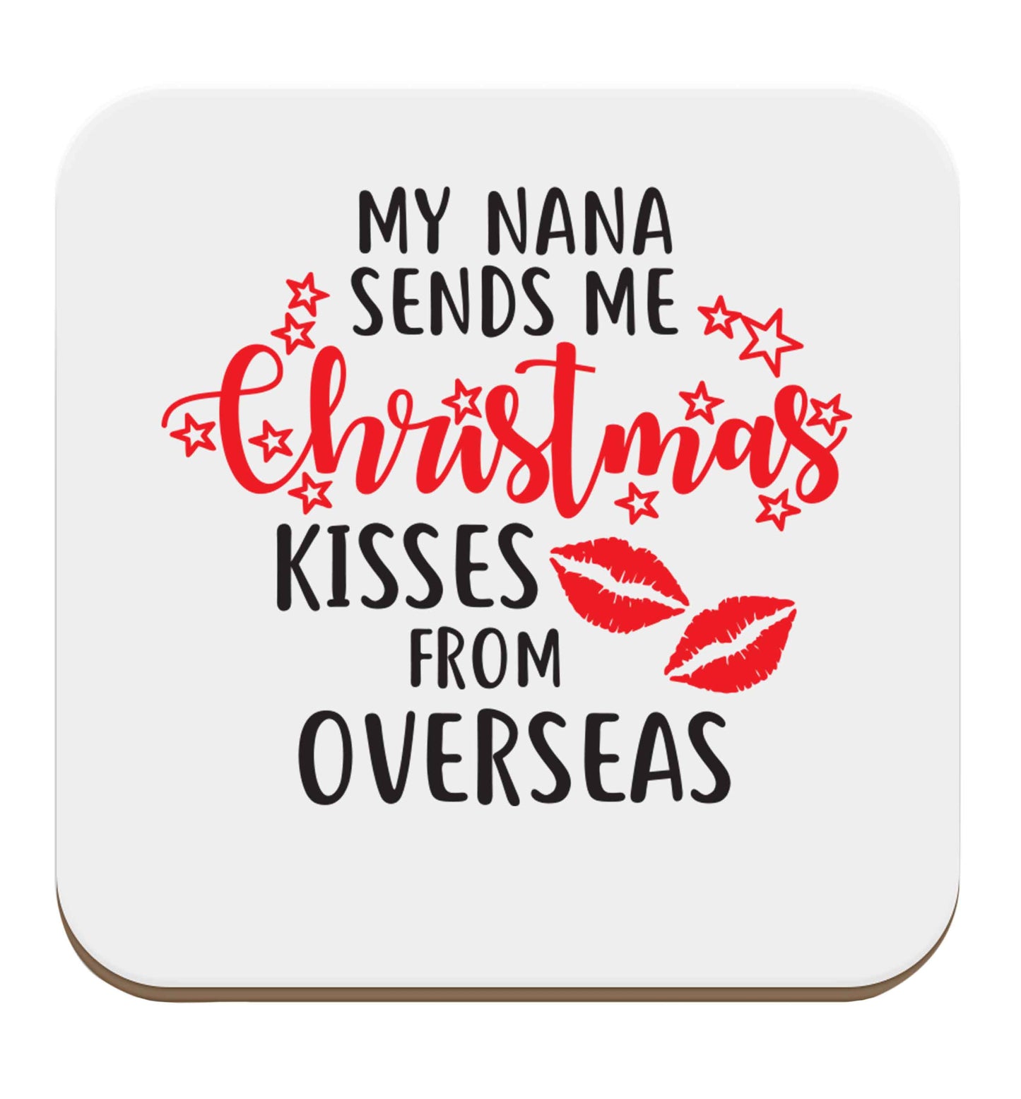 Grandma Christmas Kisses Overseas set of four coasters
