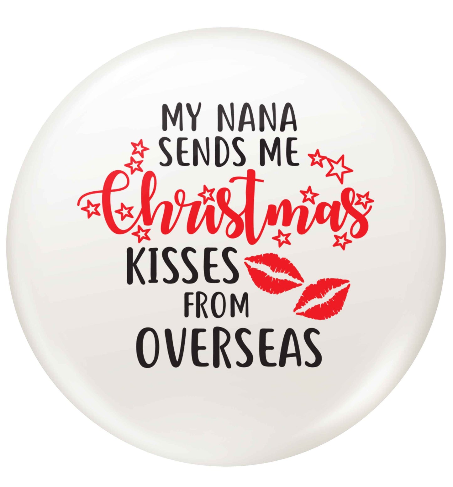 Grandma Christmas Kisses Overseas small 25mm Pin badge
