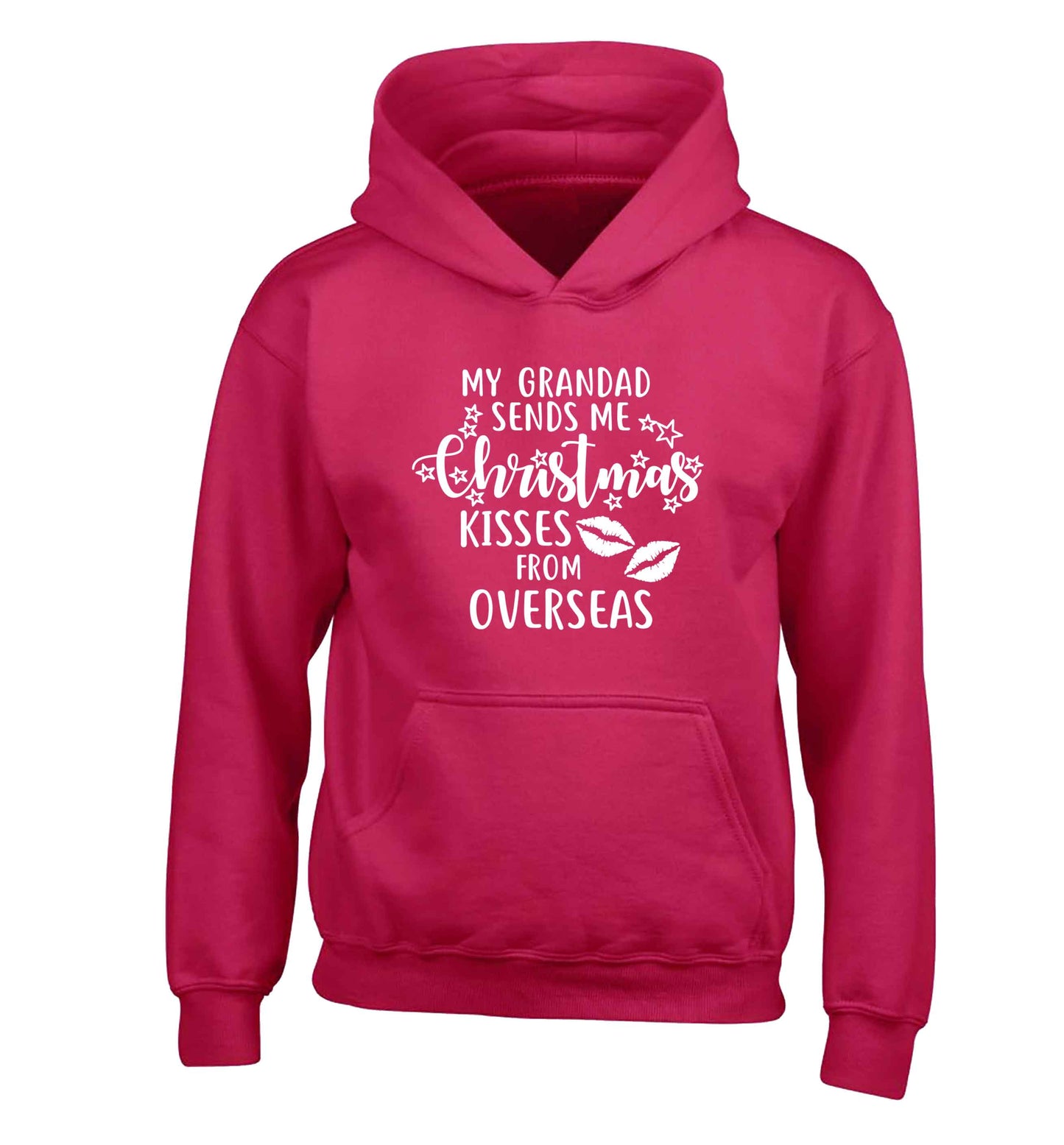 Grandad Christmas Kisses Overseas children's pink hoodie 12-13 Years