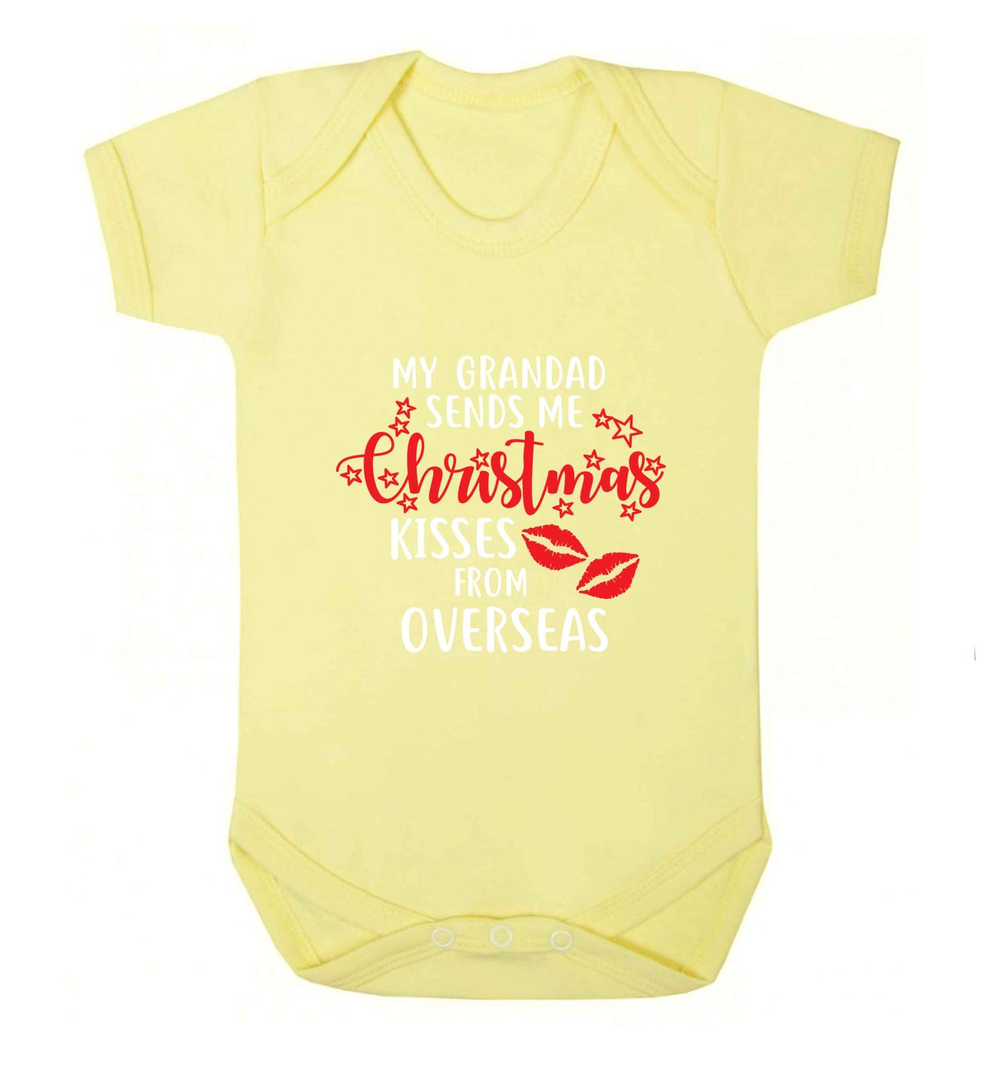 Grandad Christmas Kisses Overseas baby vest pale yellow 18-24 months