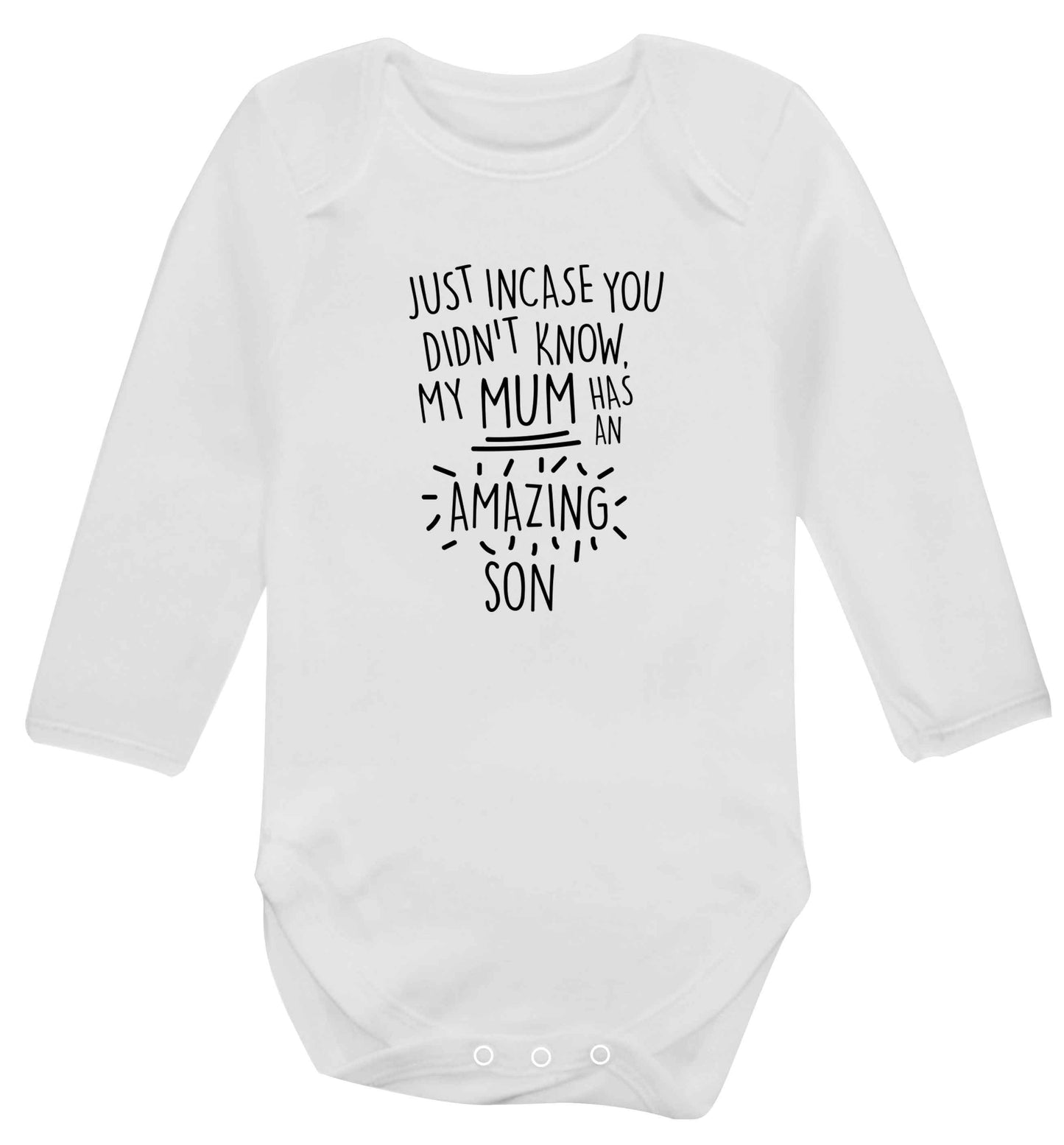 Just incase you didn't know my mum has an amazing son baby vest long sleeved white 6-12 months