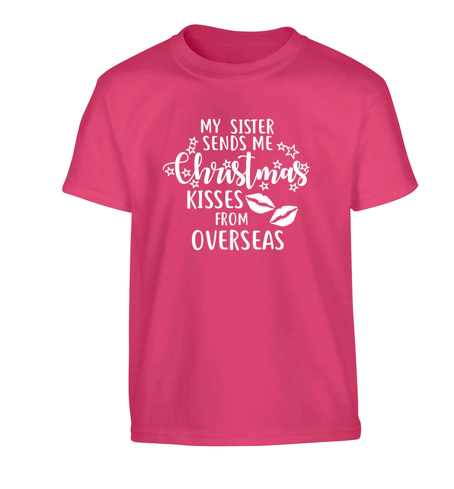 Grandad Christmas Kisses Overseas Children's pink Tshirt 12-13 Years