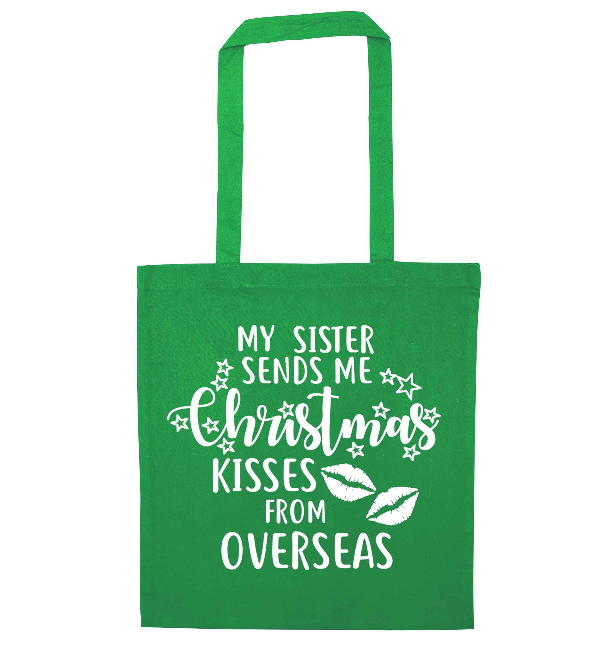 Grandad Christmas Kisses Overseas green tote bag