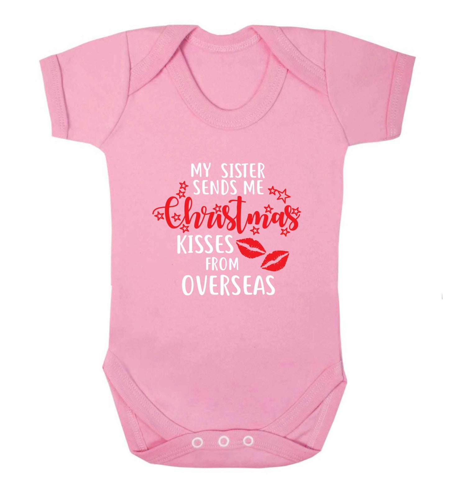 Grandad Christmas Kisses Overseas baby vest pale pink 18-24 months