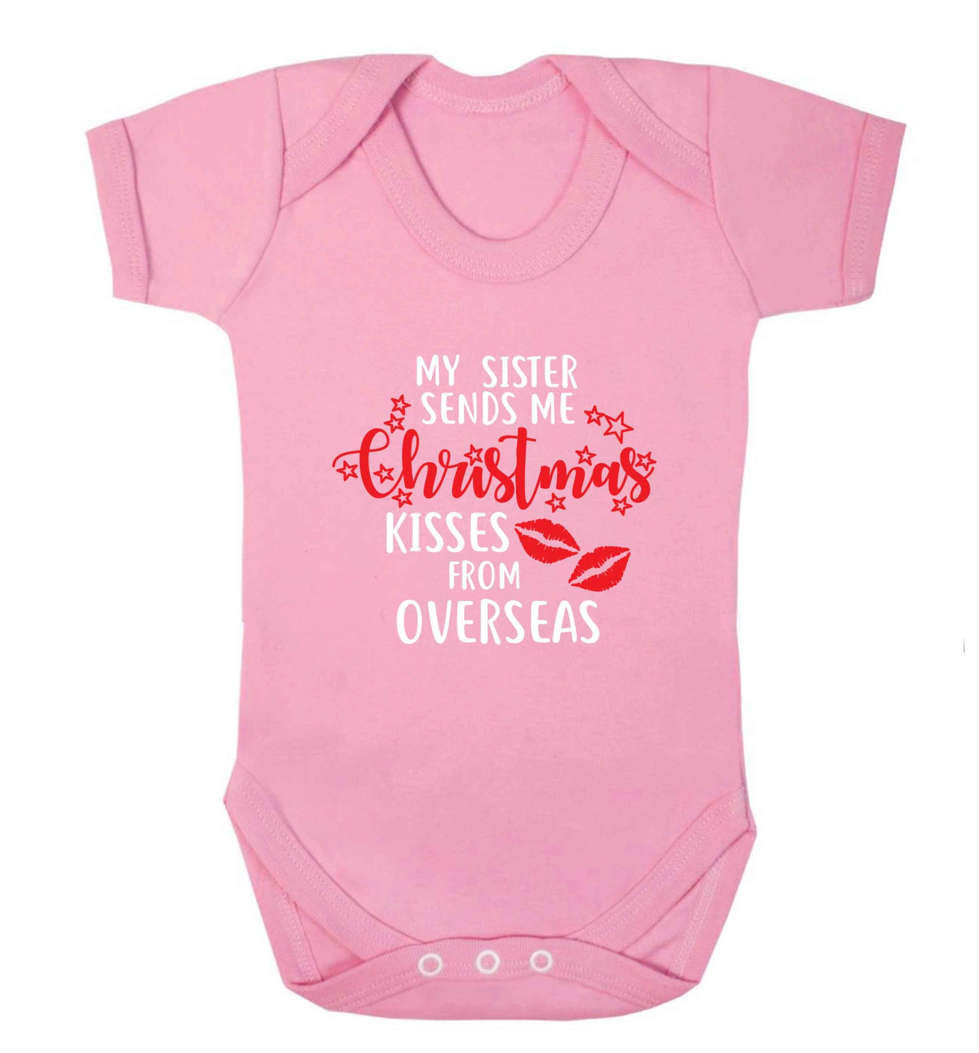 Grandad Christmas Kisses Overseas baby vest pale pink 18-24 months