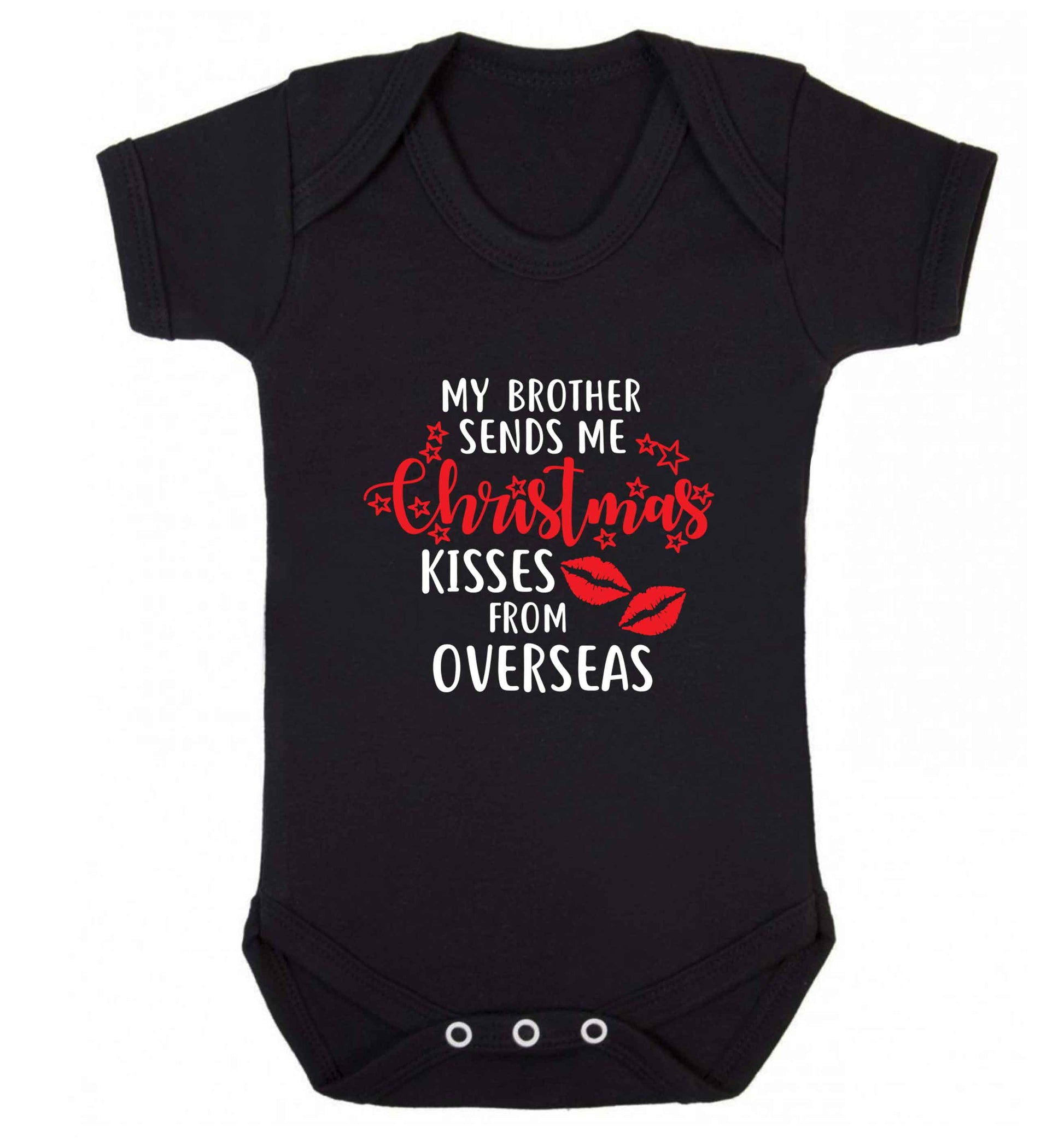 Brother Christmas Kisses Overseas baby vest black 18-24 months
