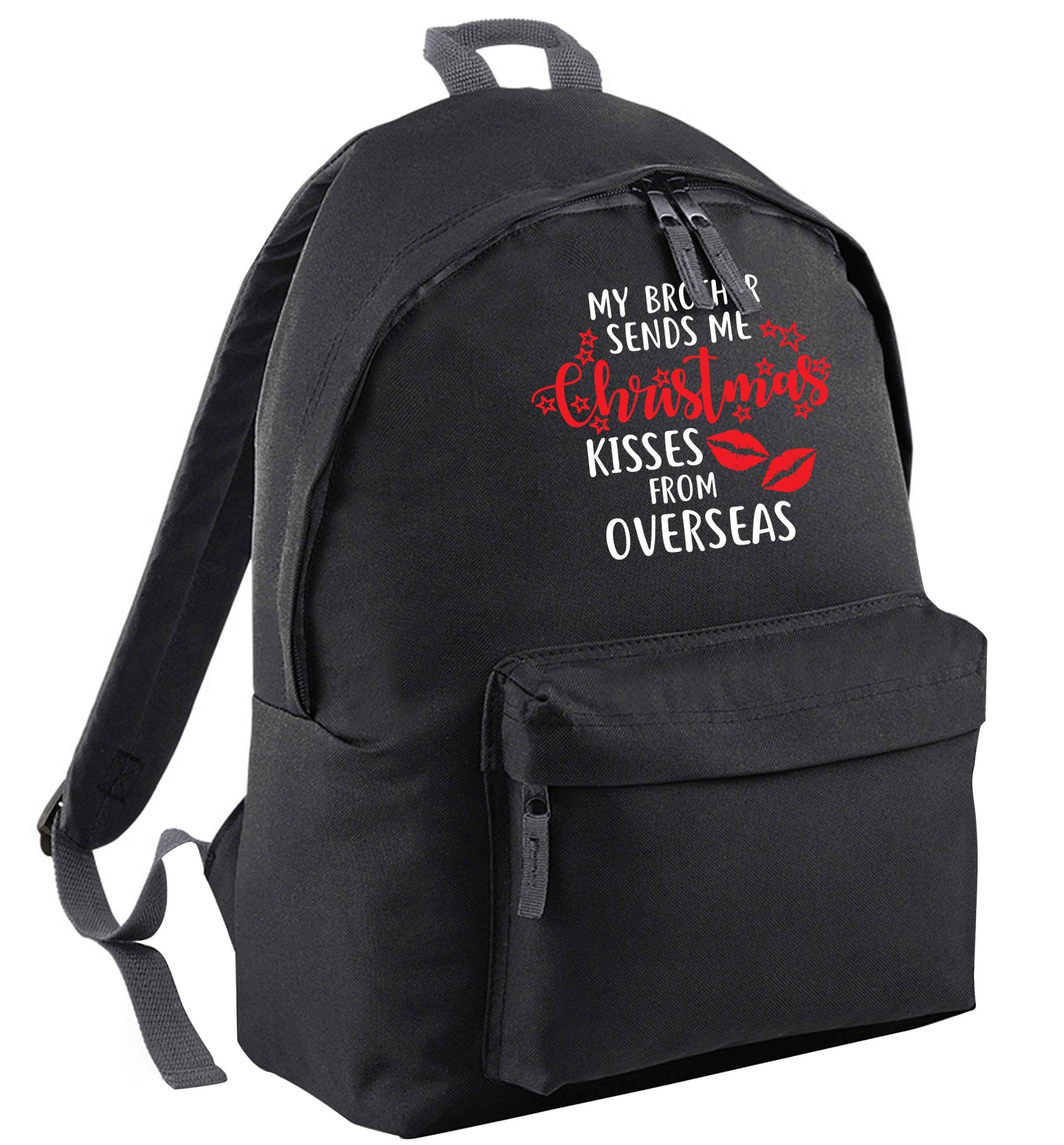 Brother Christmas Kisses Overseas black adults backpack