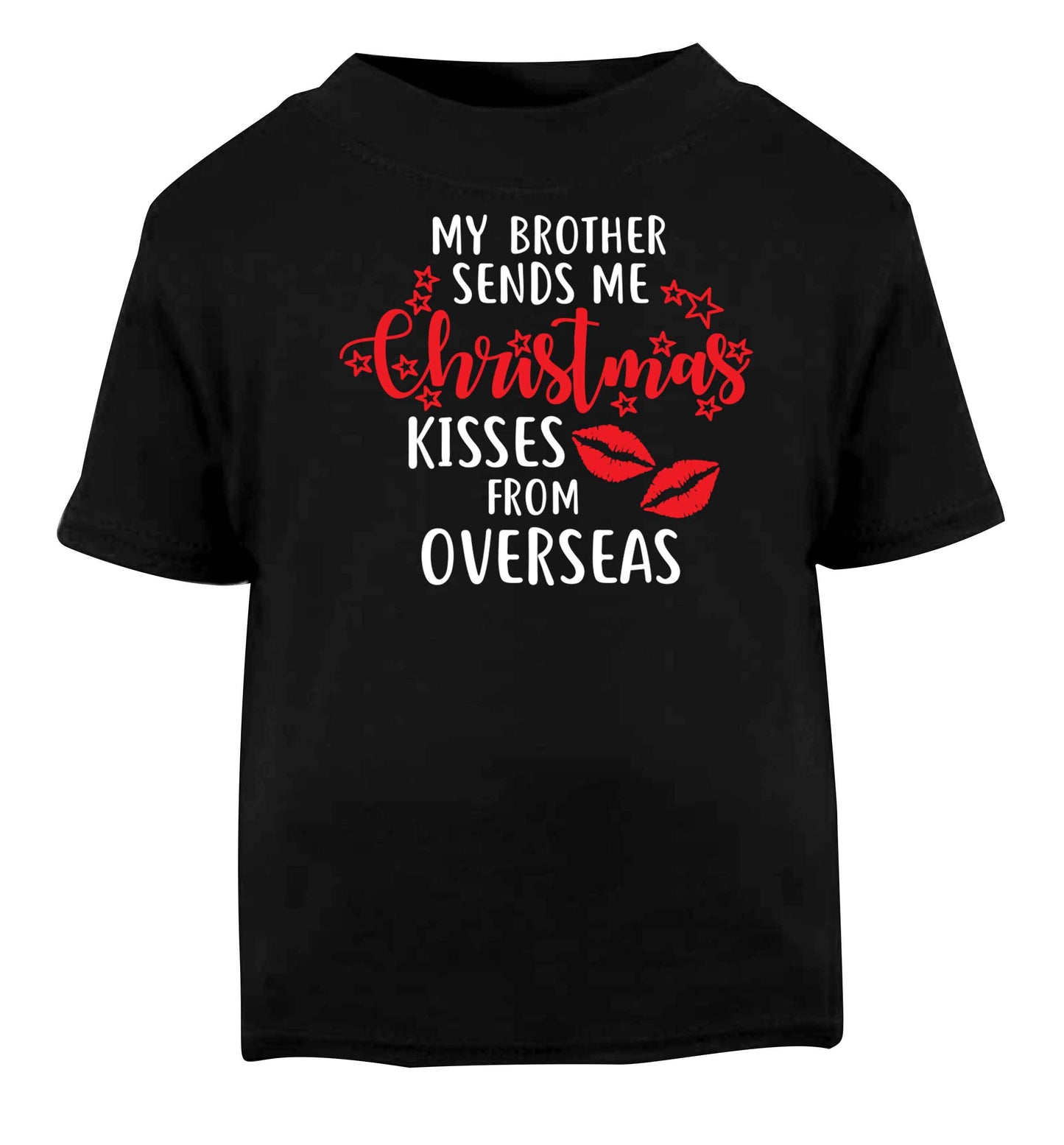 Brother Christmas Kisses Overseas Black baby toddler Tshirt 2 years