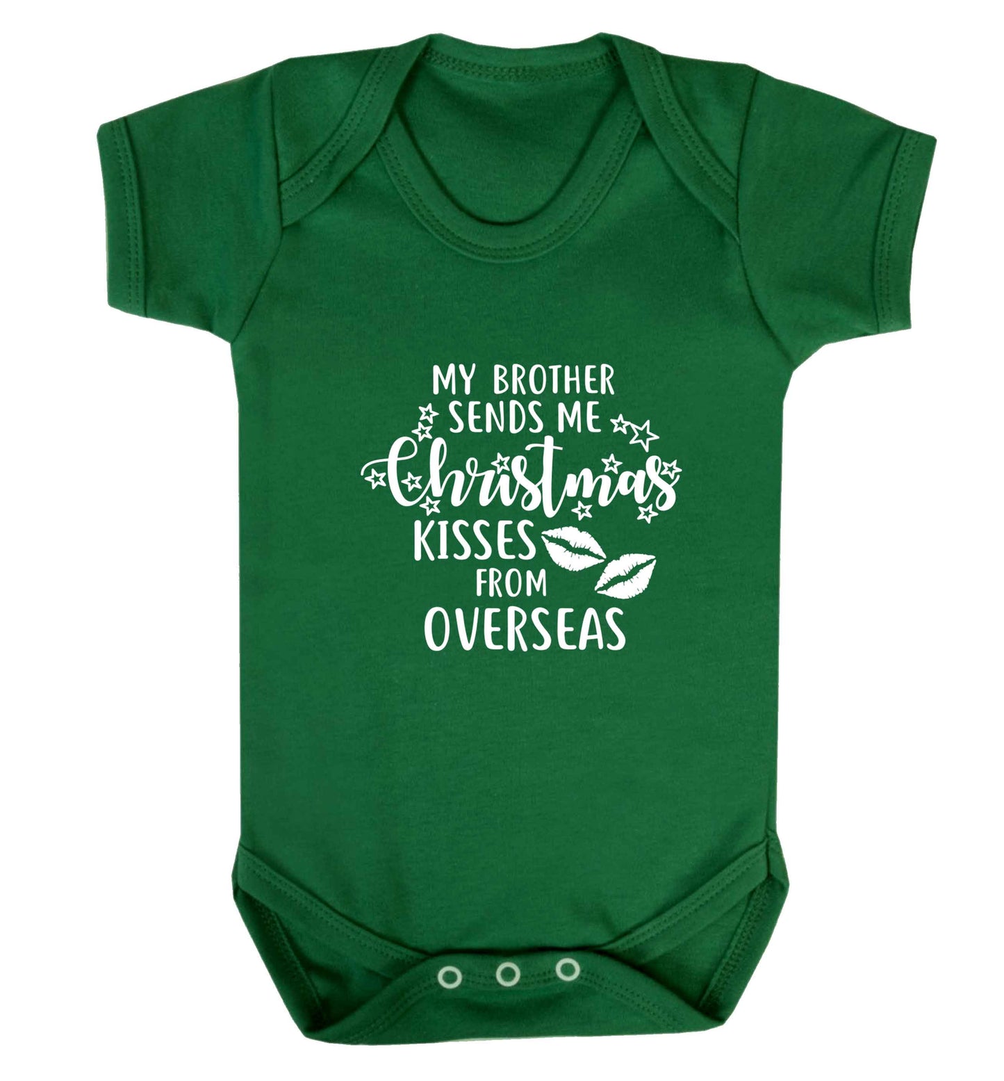 Brother Christmas Kisses Overseas baby vest green 18-24 months