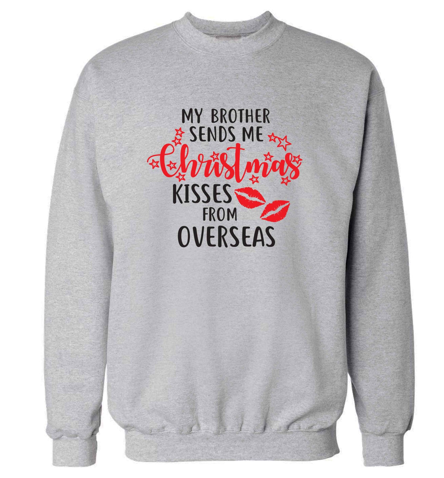 Brother Christmas Kisses Overseas adult's unisex grey sweater 2XL