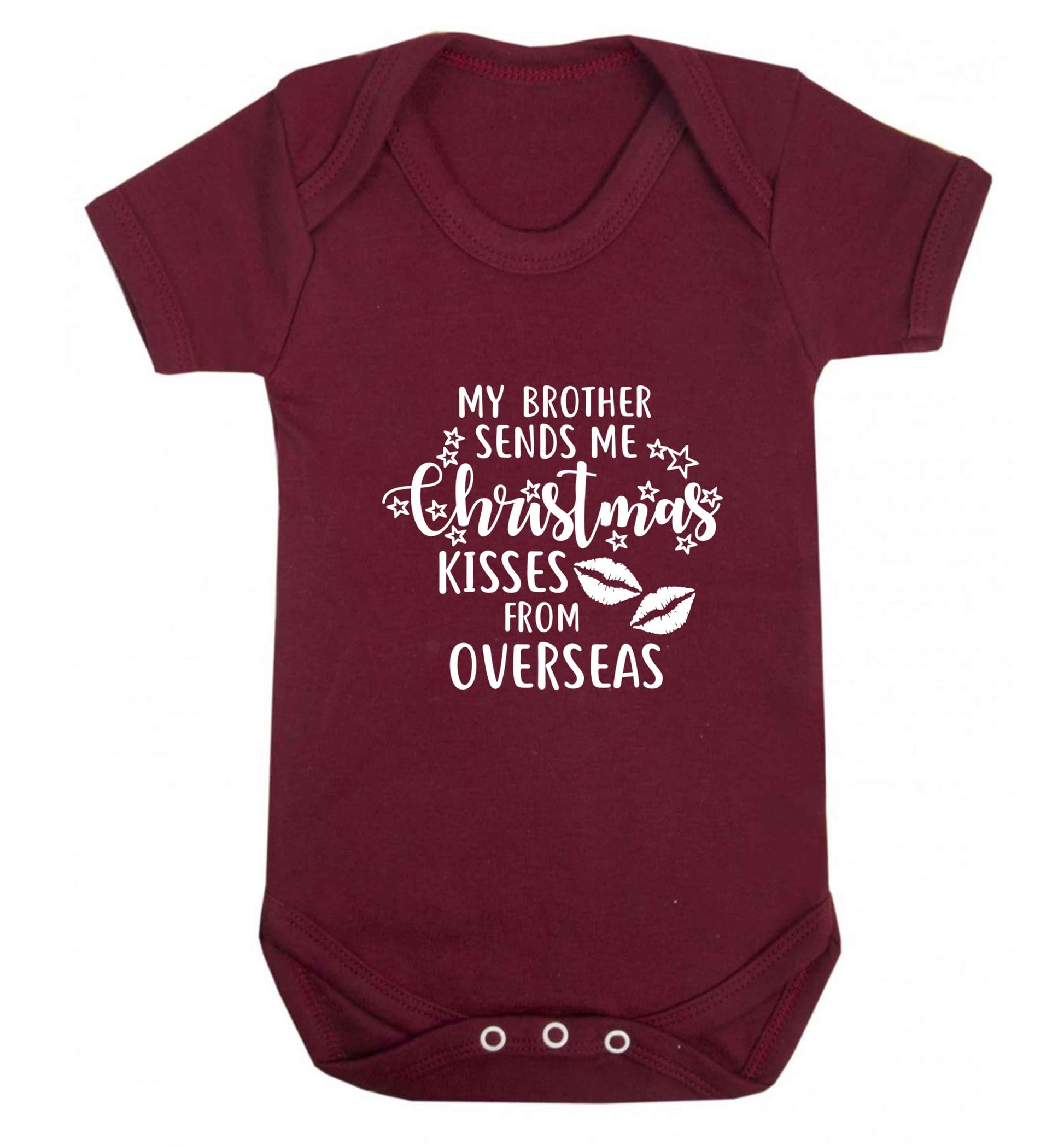 Brother Christmas Kisses Overseas baby vest maroon 18-24 months